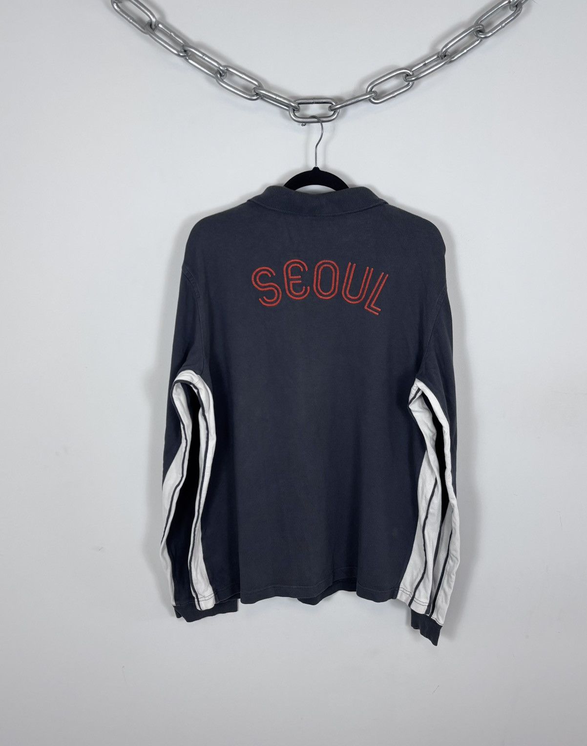 Nike Vintage Nike Y2K Seoul Embroidered Big Logo Rugby Polo Shirt Size US XXL / EU 58 / 5 - 2 Thumbnail