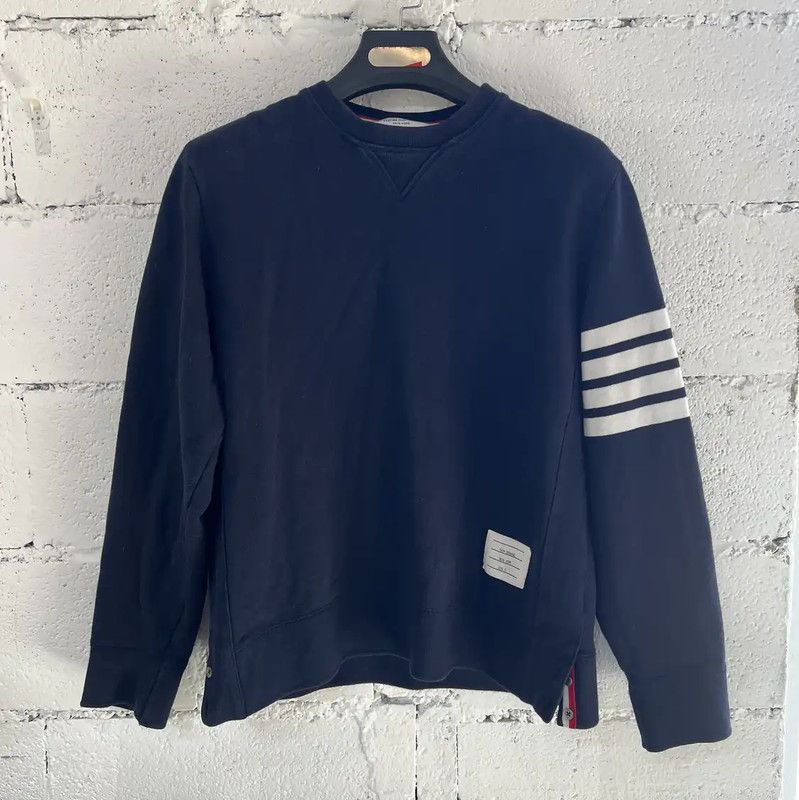 Thom Browne Thom Browne Navy Cotton Men's Sweatshirt 0089 Size US M / EU 48-50 / 2 - 1 Thumbnail