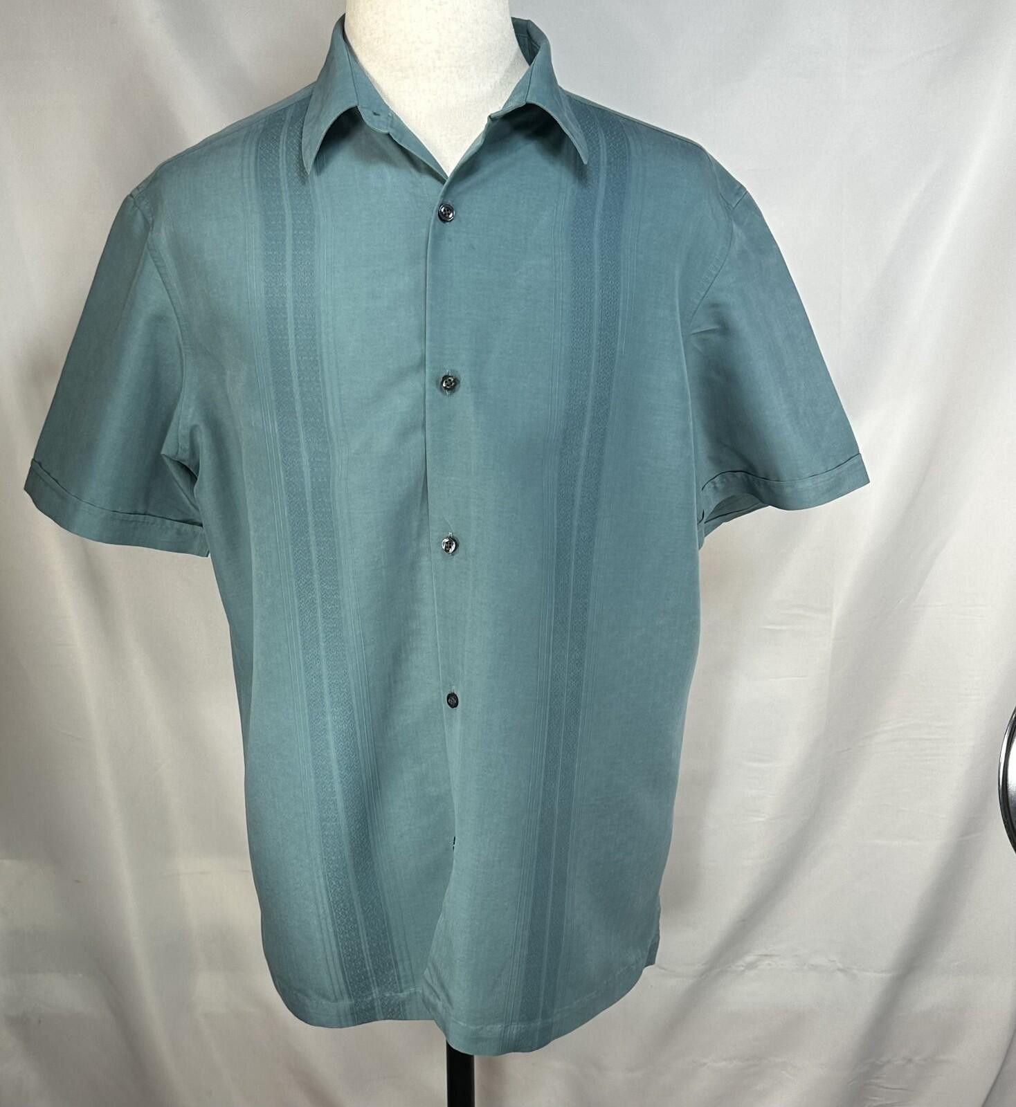Liz Claiborne Claiborne Short Sleeve Bowling Shirt Button Up Green Mens L Size US L / EU 52-54 / 3 - 1 Thumbnail