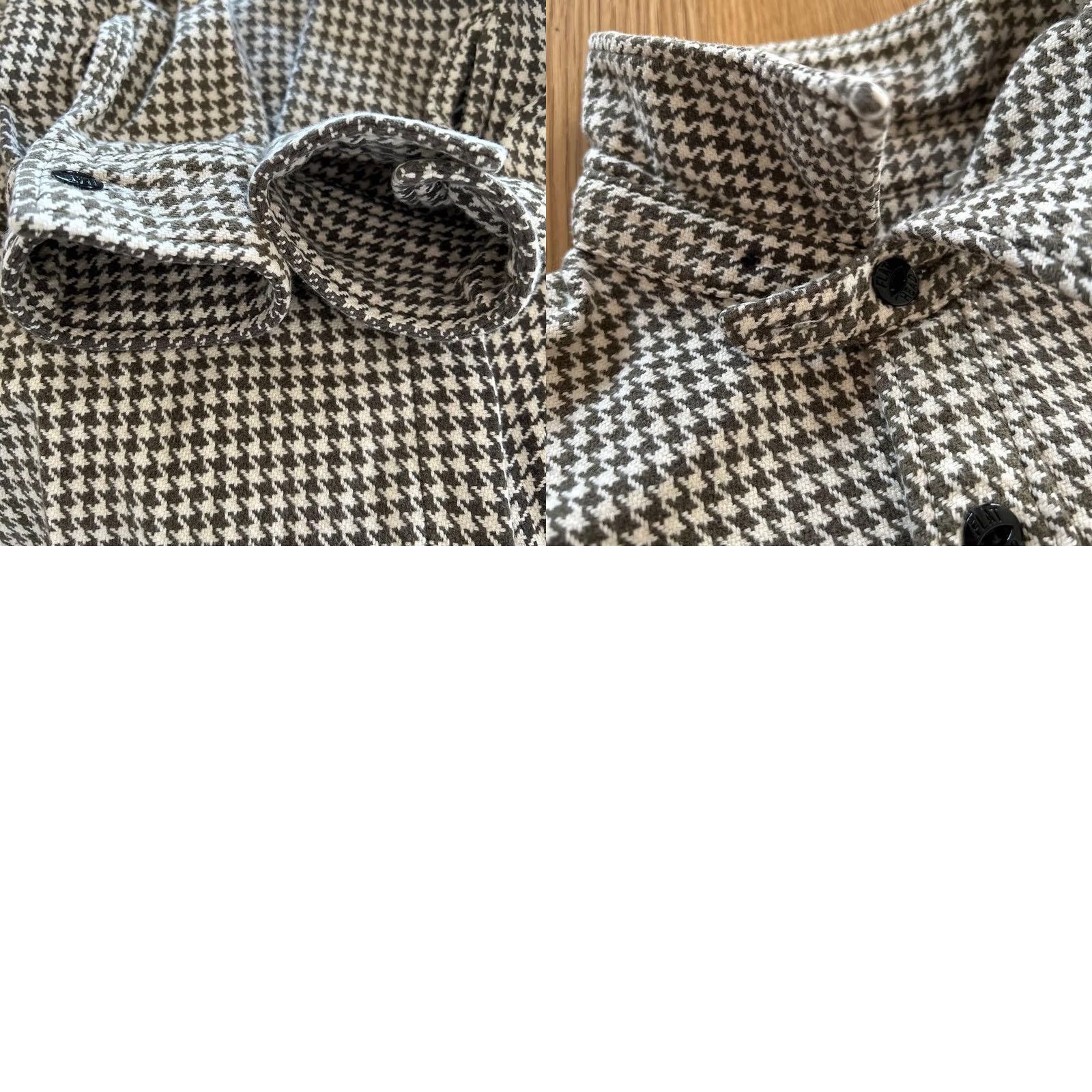 The Flat Head THE FLAT HEAD Heavy Flannel Shirt hound's-tooth Brown Work Casual Shirt Men 36 Brown White Flannel Button-Up Cotton Long Sleeve Collared 90s? Size US M / EU 48-50 / 2 - 8 Thumbnail