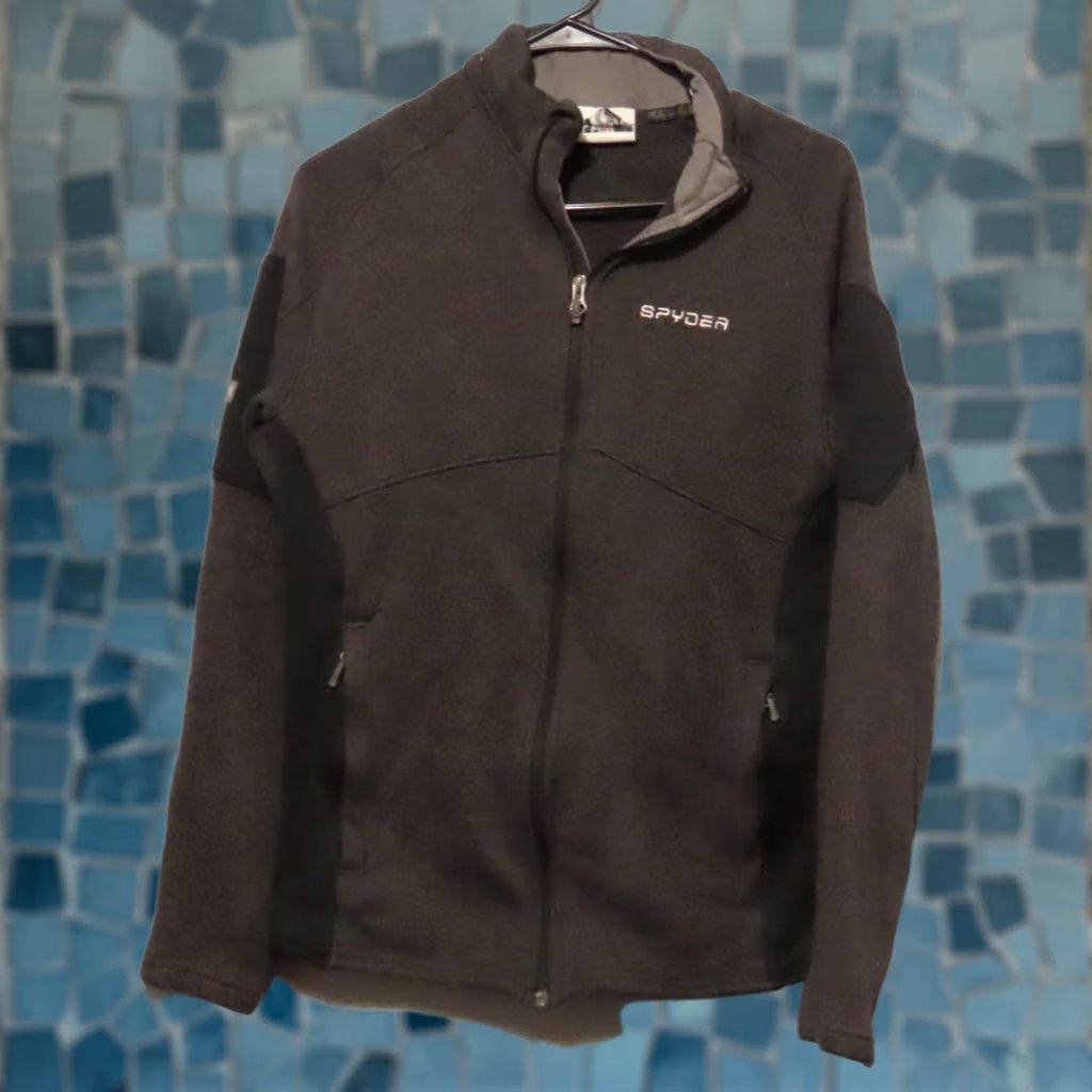 Spyder Spyder Men's M Empire Full Zip Fleece Jacket Gray Bomber Zip Pockets Logo Regular Fit Size US M / EU 48-50 / 2 - 1 Thumbnail