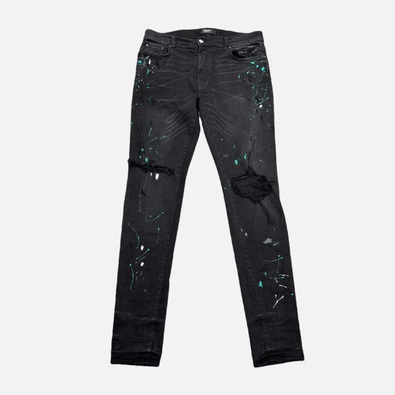 Amiri Amiri Black splashed ink jeans 2501-Nextarrow Size US 34 / EU 50 - 1 Thumbnail