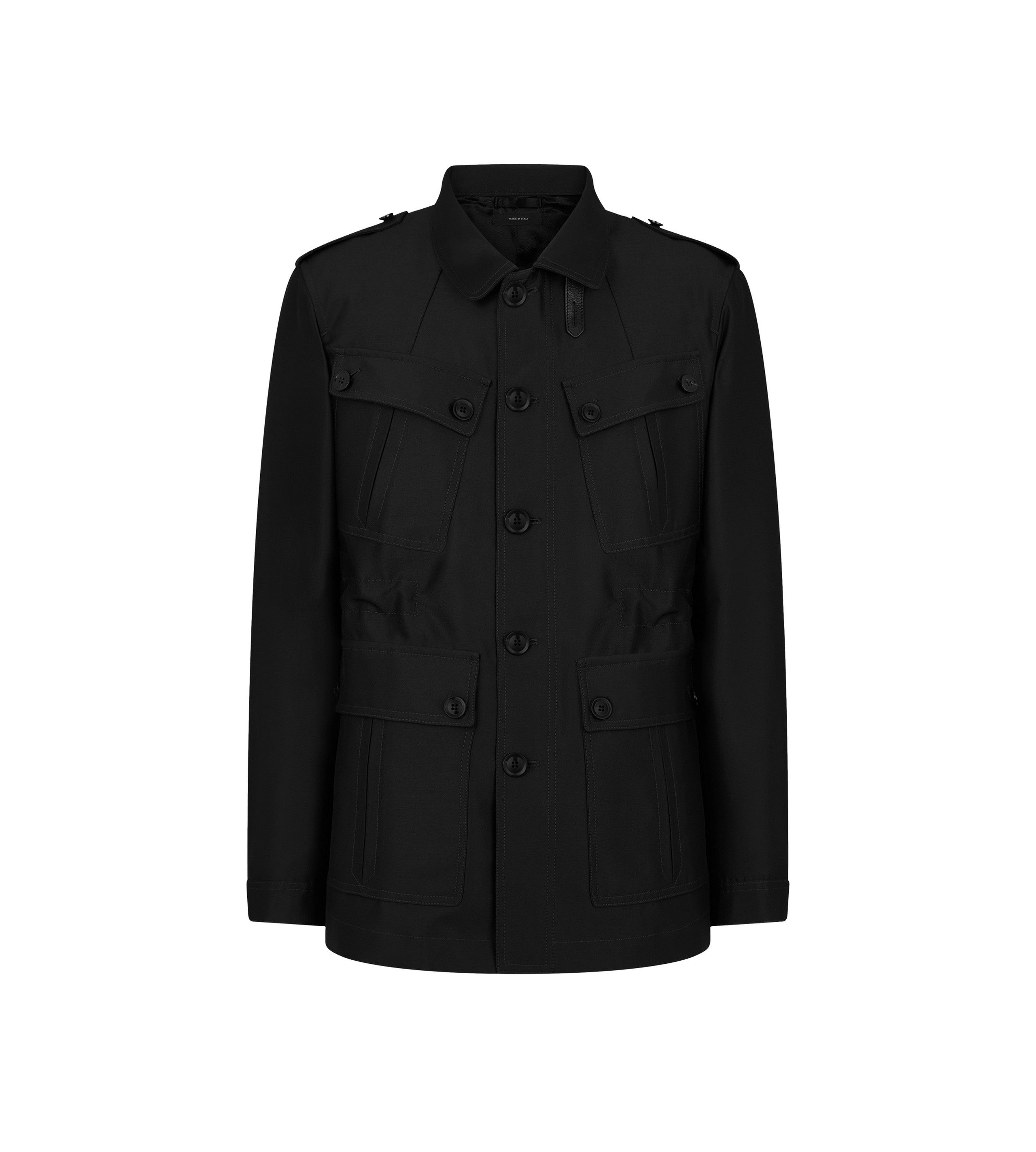 Tom Ford o1w1db10925 OJM011 Wool Safari Jacket in Black Size US L / EU 52-54 / 3 - 1 Thumbnail