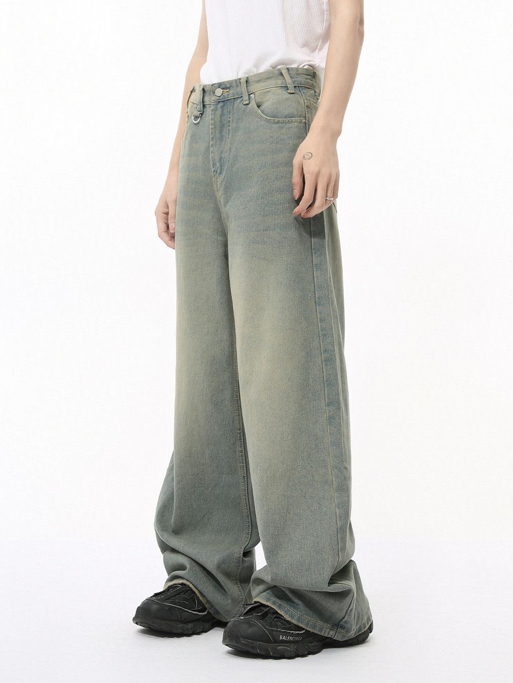Vintage Men's retro straight leg wide-leg distressed jeans Size US 32 / EU 48 - 3 Thumbnail