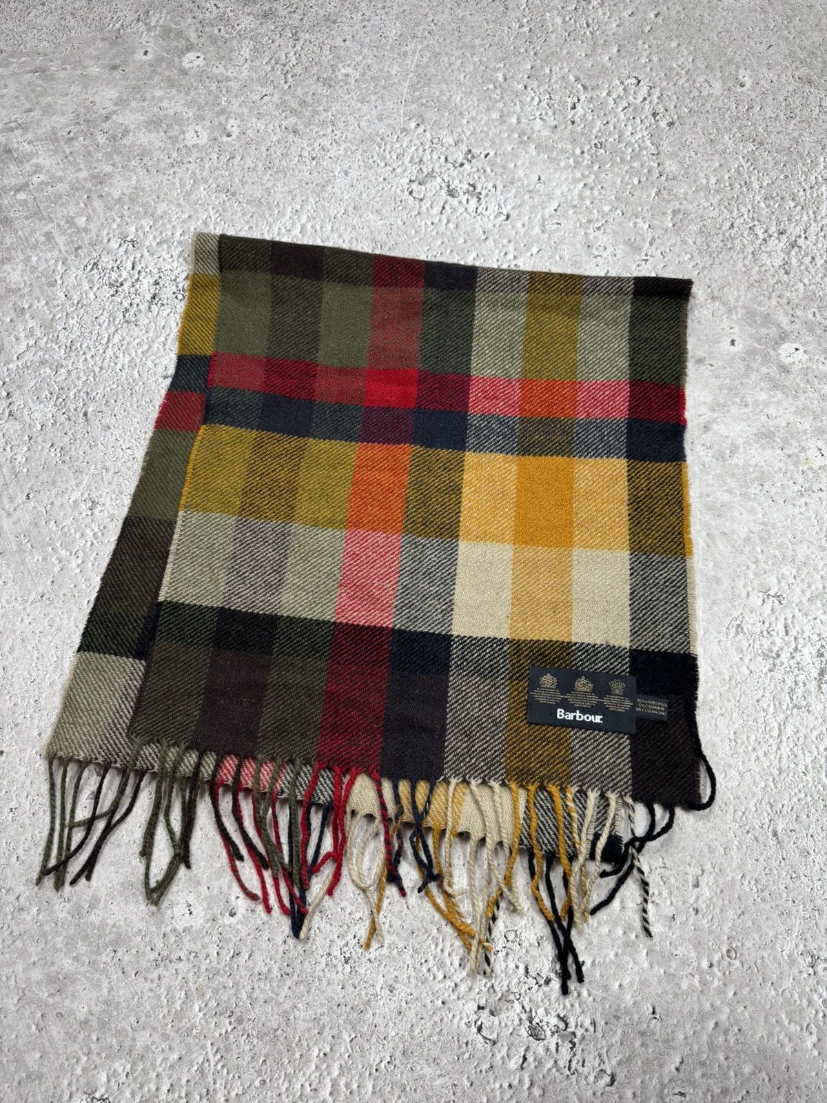 Barbour Barbour Lambswool Cashmere Tartan Plaid Scarf 170x40 cm UK Size ONE SIZE - 1 Thumbnail