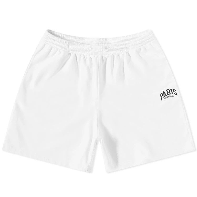 Balenciaga o1in1g0824 Cities Paris Sweat Shorts in White Size US 32 / EU 48 - 1 Preview