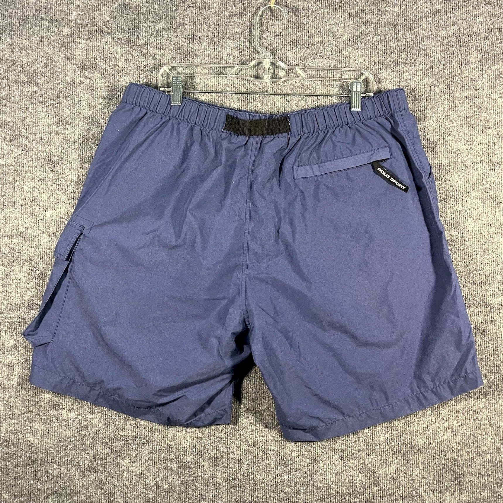 Vintage VINTAGE Ralph Lauren Polo Sport Shorts Mens XL Blue Belted Nylon Cargo 90s Belted Cargo Pocket Lightweight 8 in Inseam Regular Rise 90s Theme Mens Size US XL / EU 56 / 4 - 3 Thumbnail