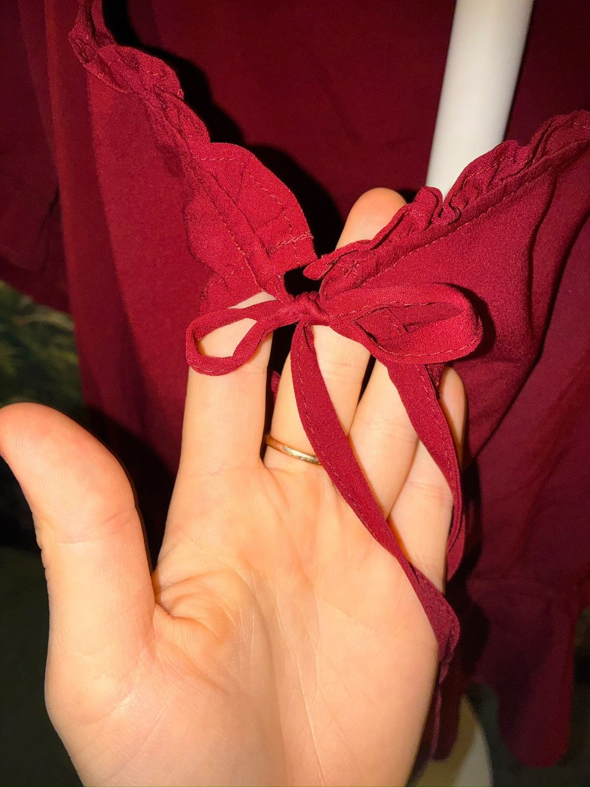 Urban Outfitters Urban Outfitters Burgundy Peplum Top— M Size M / US 6-8 / IT 42-44 - 3 Thumbnail