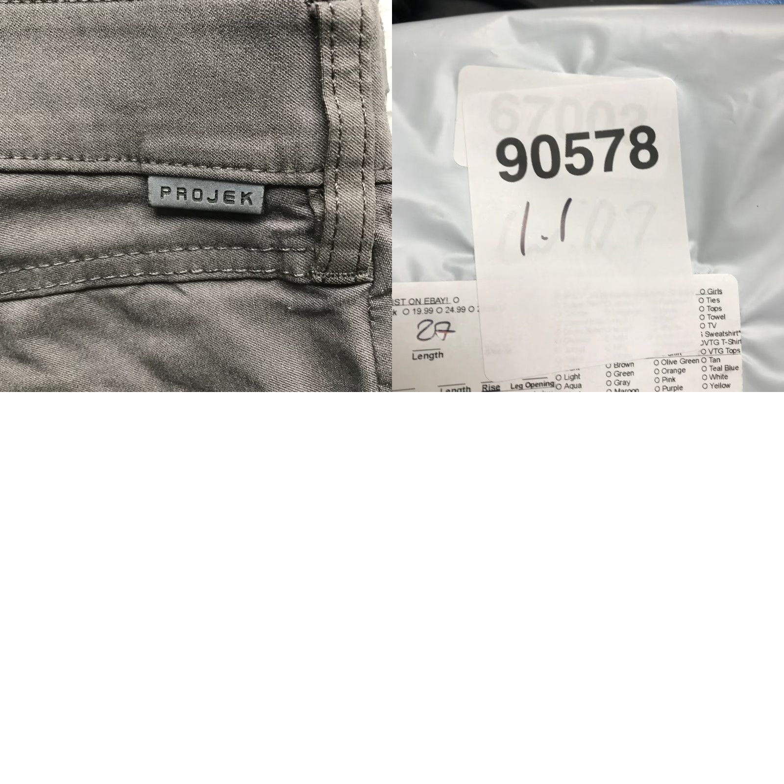 Doublet Projek Raw Chino Pants Mens 31x28 Double Knee Skinny Gray Casual Size US 31 - 9 Thumbnail