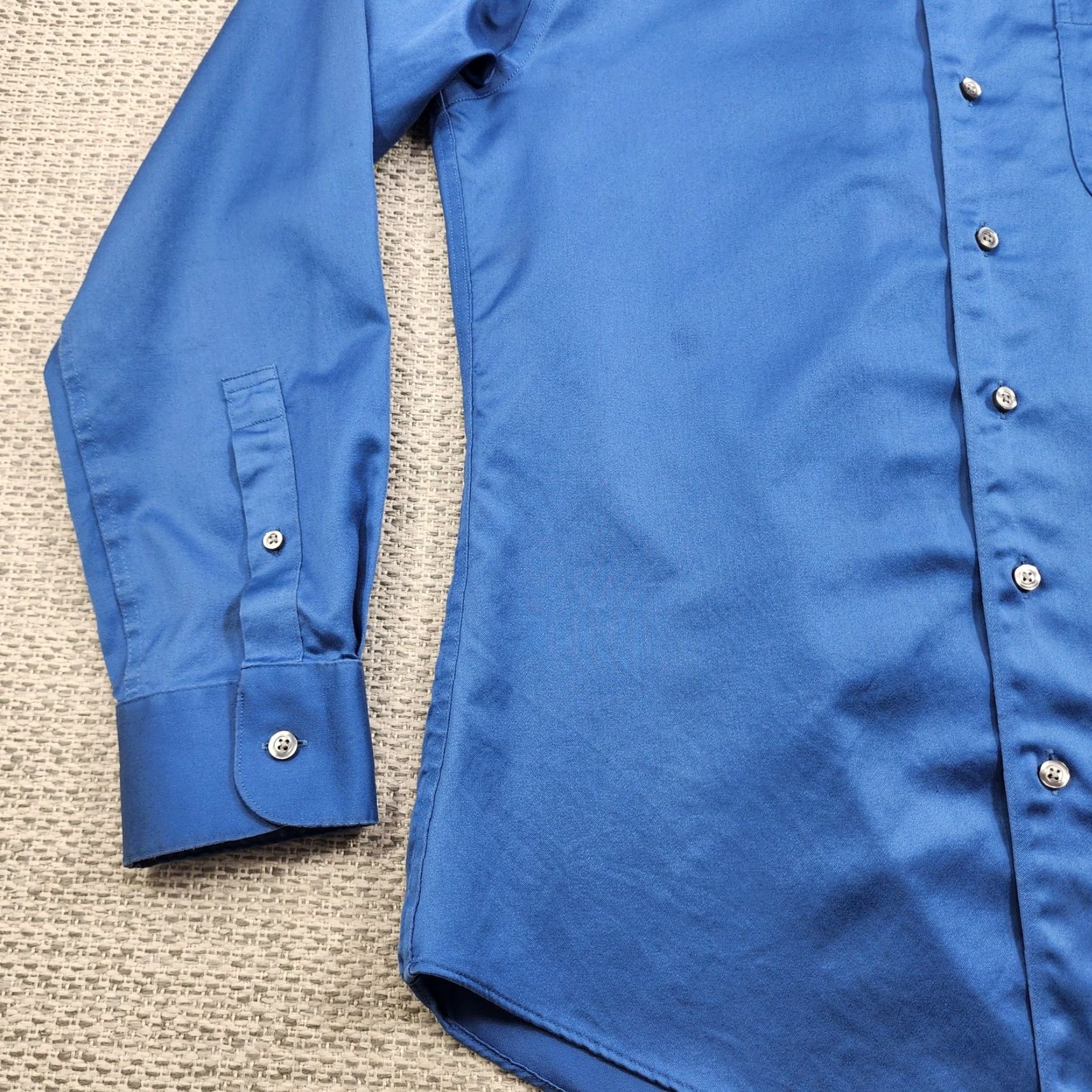 Murano Murano Shirt Mens 15.5 33 Blue Liquid Cotton Long Sleeve Button Up Dress Shirt Size 42R - 3 Thumbnail