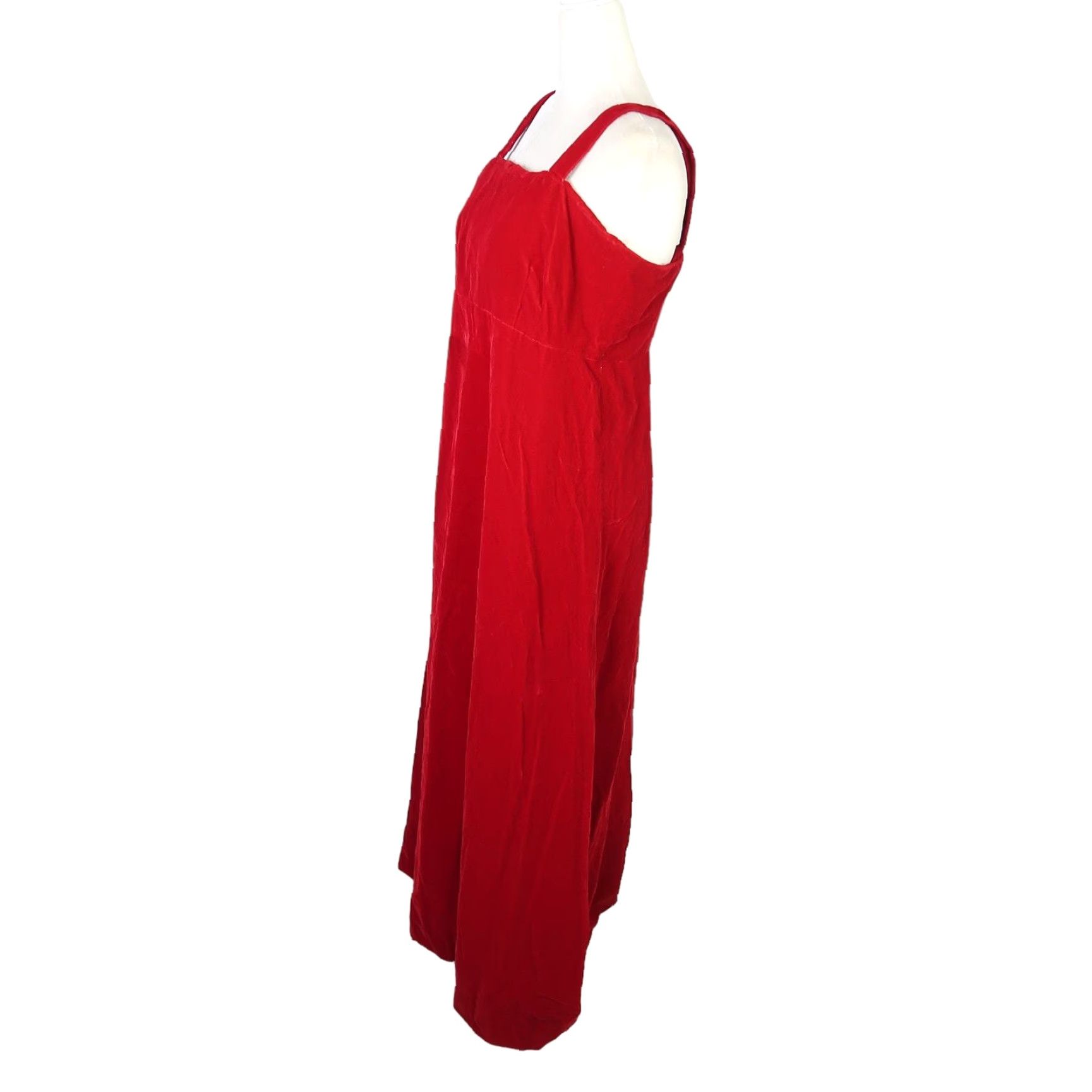 Velvet VINTAGE 90s red velvet formal long maxi jumper dress S Shirt? Size S / US 4 / IT 40 - 3 Thumbnail
