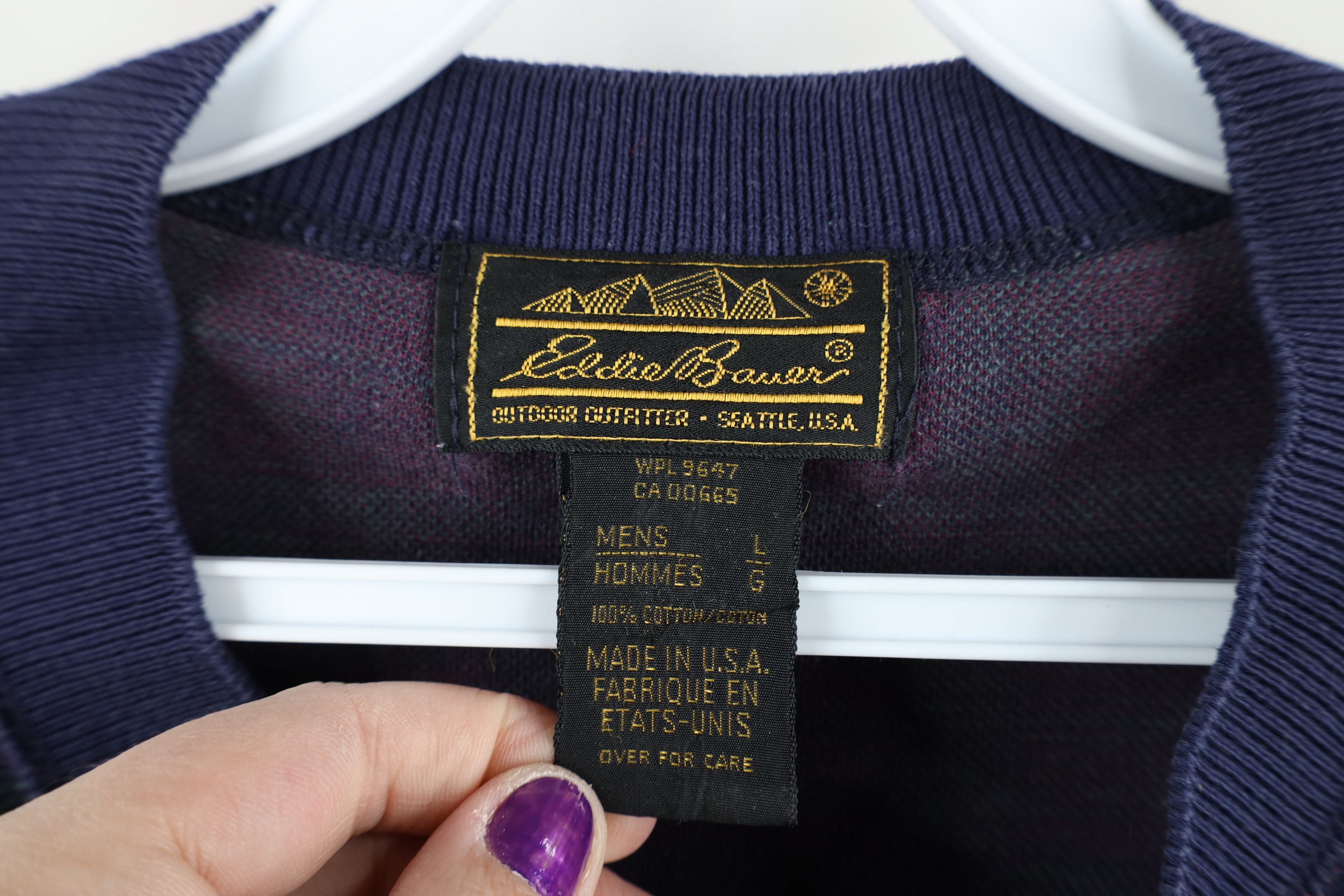 Eddie Bauer Vintage 90s Eddie Bauer Long Sleeve Henley T-Shirt Plaid USA Size US L / EU 52-54 / 3 - 8 Thumbnail