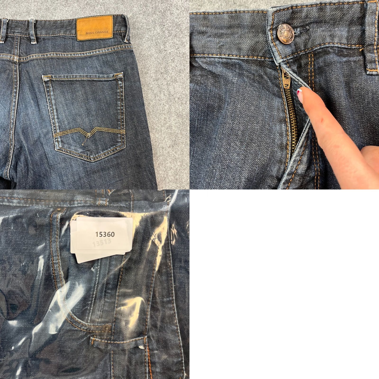 Hugo Boss HUGO BOSS Jeans Straight 36 34 Dark Blue Wash Stretch Whiskers Orange 24 Mens Regular Denim Cotton Elastane 5-Pocket Size US 36 / EU 52 - 9 Thumbnail