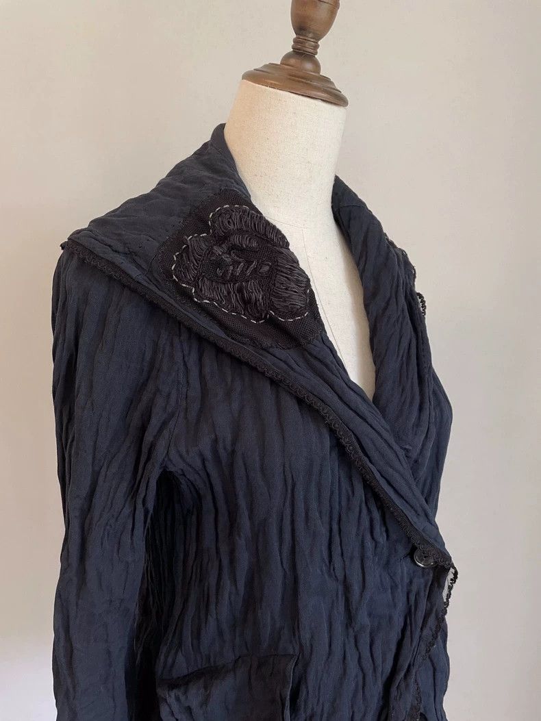 Issey Miyake Issey Miyake size:3 Washed black embroidered coat Size M / US 6-8 / IT 42-44 - 4 Thumbnail