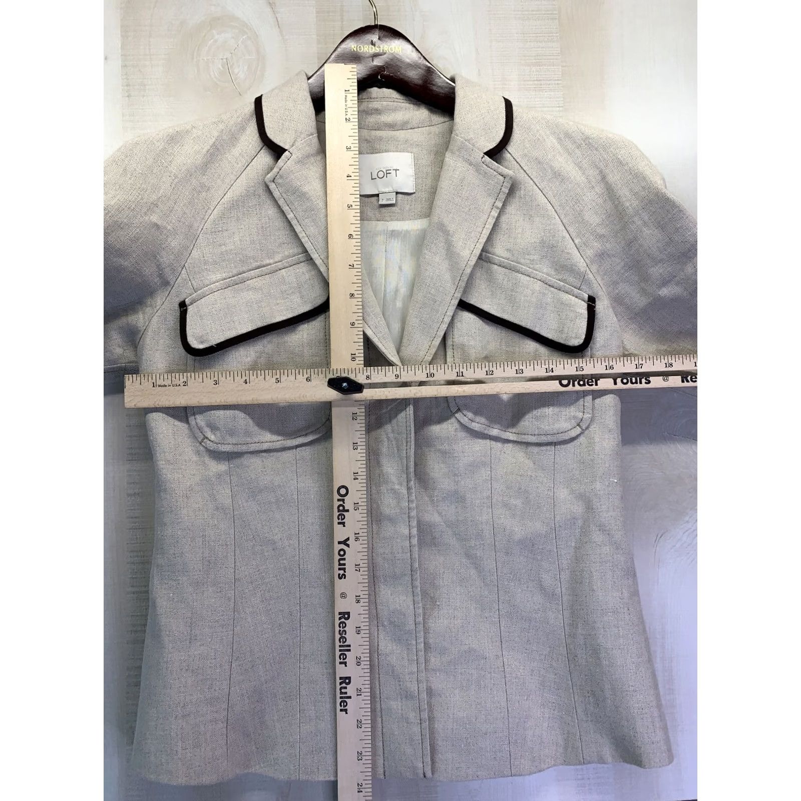 Vintage LOFT Blazer Jacket Women’s SZ 2 Linen Beige Button Magnetic Snap 3/4 Sleeve Business Casual Travel Regular 2 Beige Womens Blazer, Linen, Basic Jacket Size XS / US 0-2 / IT 36-38 - 2 Thumbnail