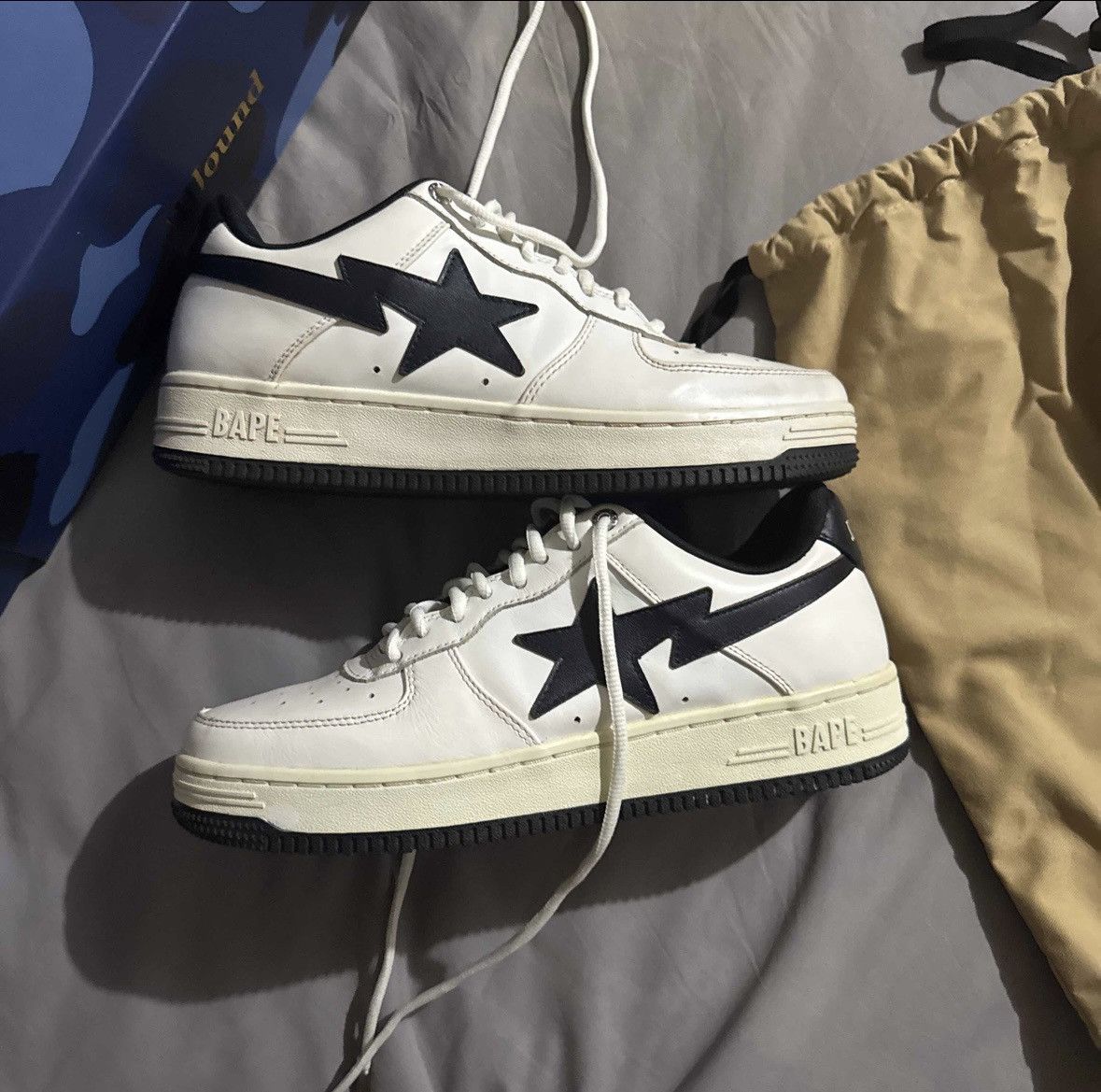 Bape × JJJJound JJJJound x Bapesta ‘White Navy’ Size US 8.5 / EU 41-42 - 1 Thumbnail