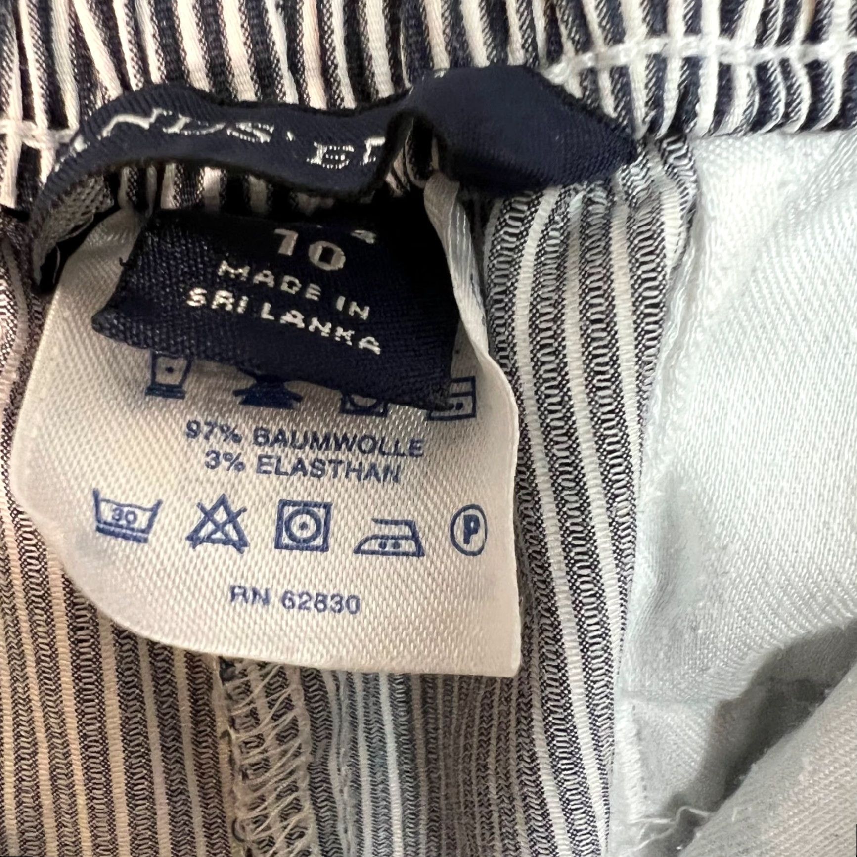 Lands' End Lands' End Bermuda Shorts Womens Size 10 Blue White Striped Cotton Blend Elastane Flat Front Size 32" / US 10 / IT 46 - 4 Thumbnail