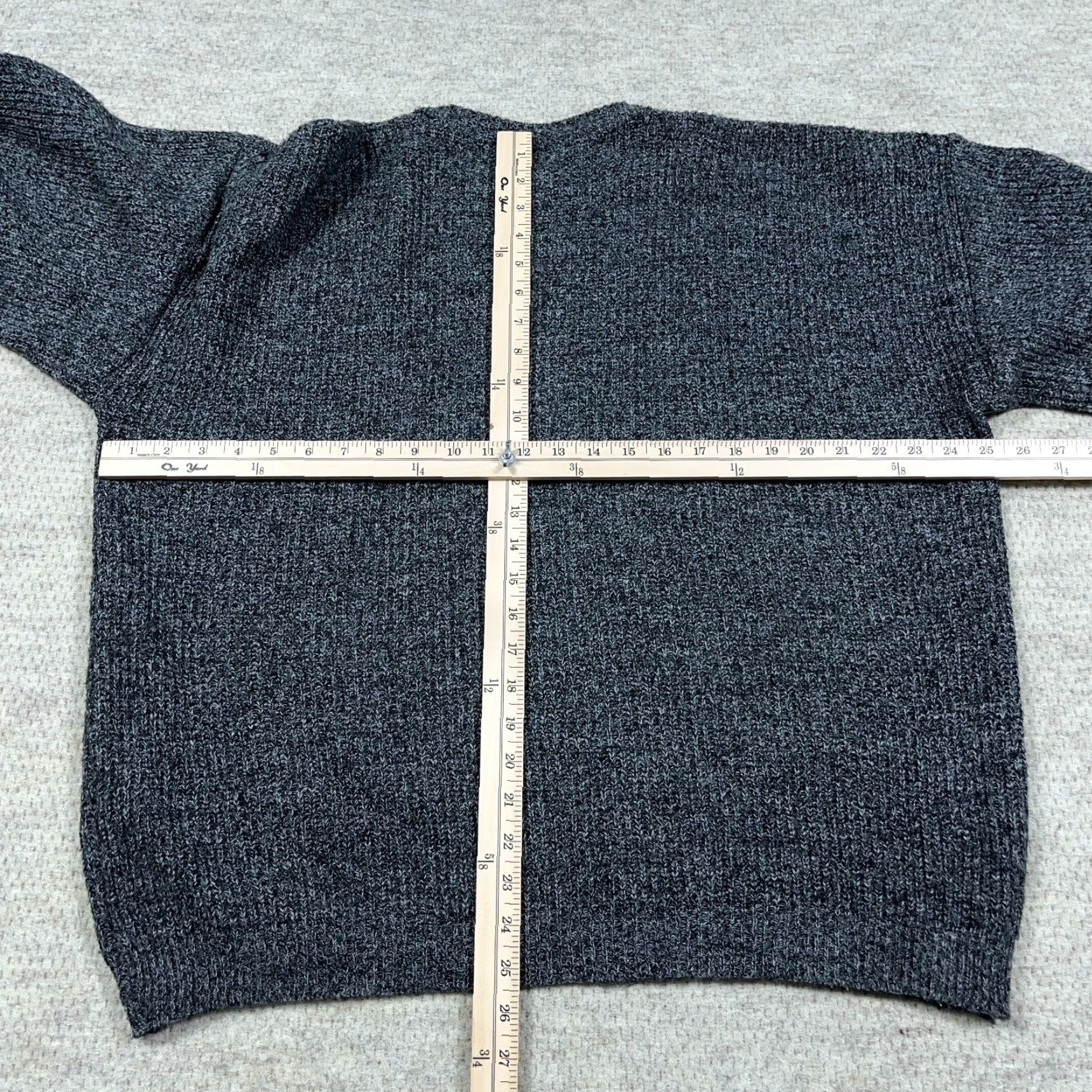 Vintage VINTAGE Grandpa Sweater Men 2XL Gray Heavyweight Knit Crewneck 90s Size US XXL / EU 58 / 5 - 5 Thumbnail