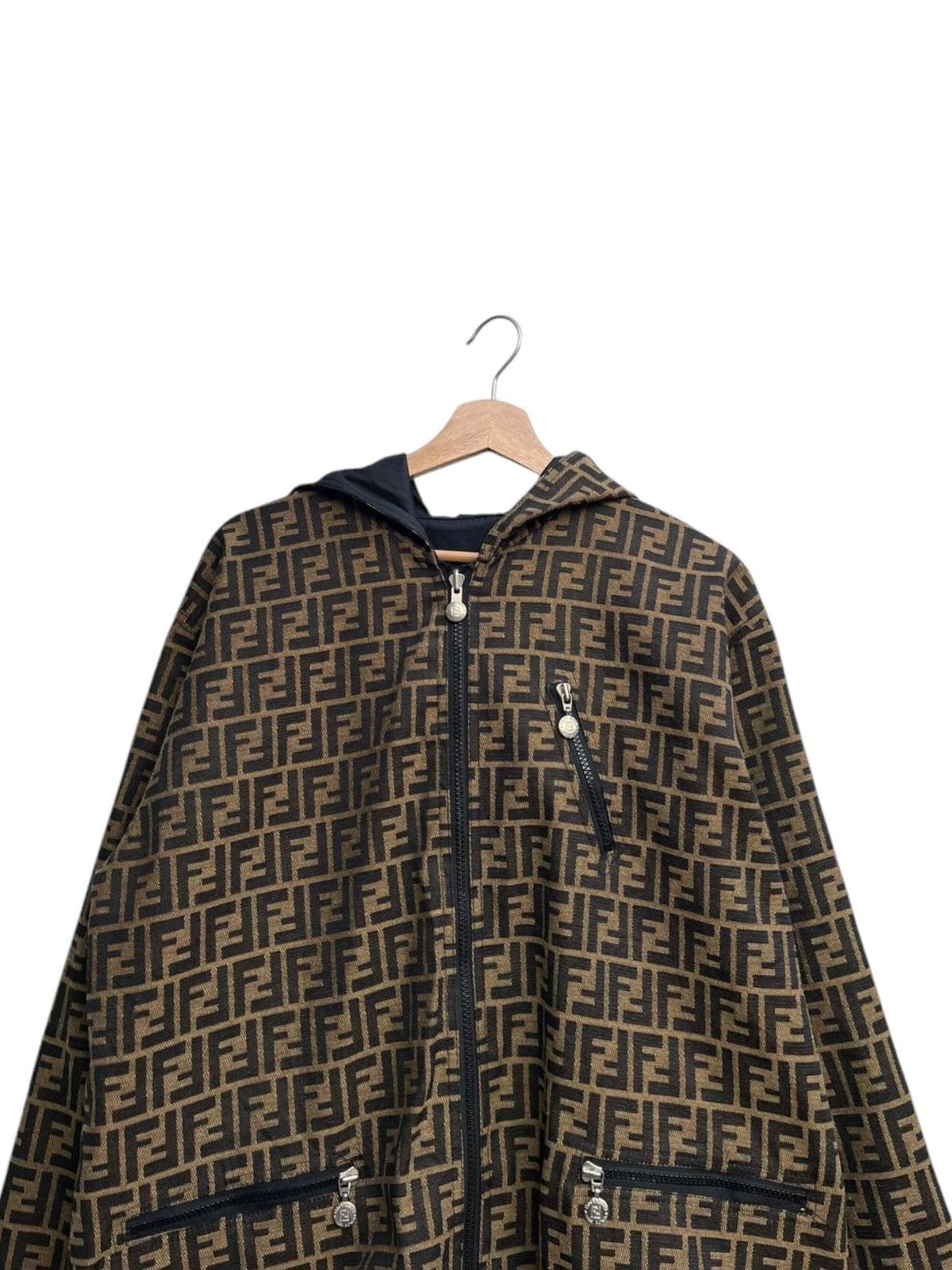 Fendi Vintage Fendi Zucca Monogram FF Reversible Hoodie Jacket Size US M / EU 48-50 / 2 - 5 Thumbnail
