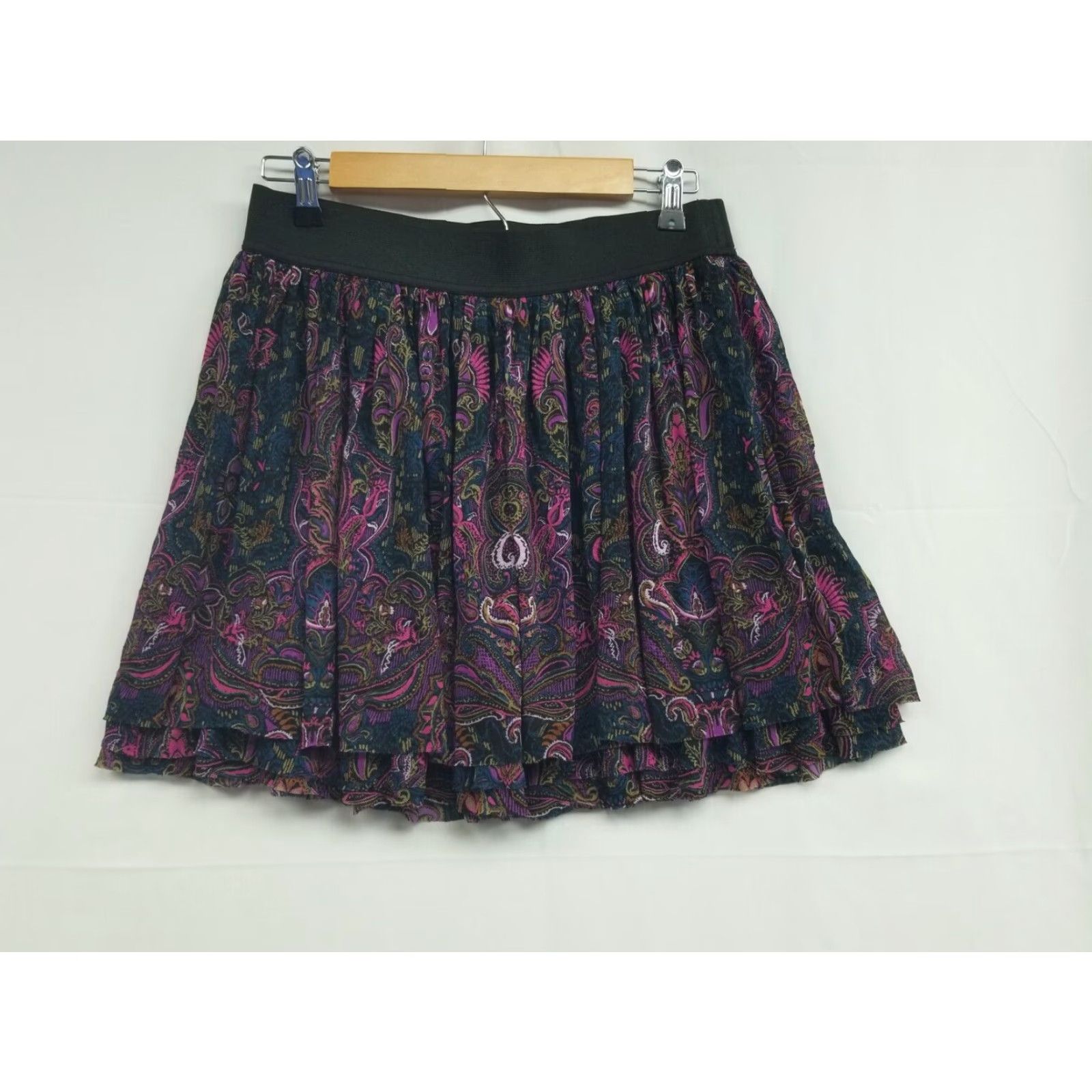 Express NWT Express Womens Floral Pleated Short Mini Skirt Size Medium Multi-Color Polyester Size 32" / US 10 / IT 46 - 2 Thumbnail