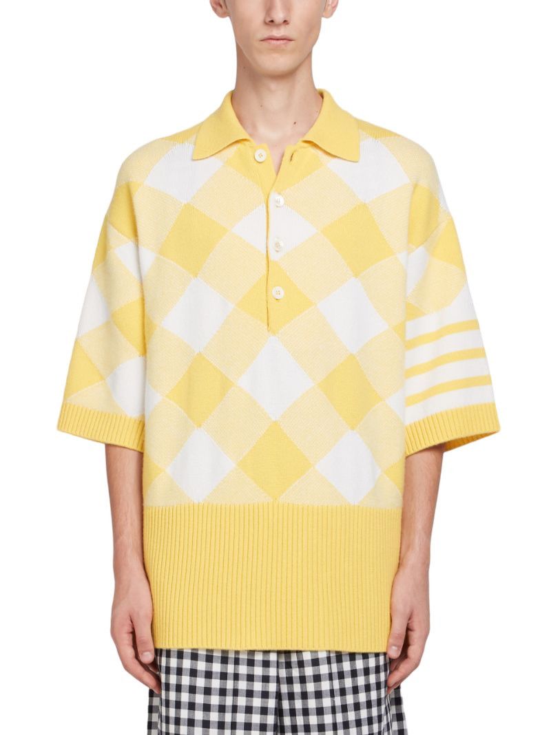 Thom Browne Sz.1 Oversized Cashmere Gingham 4 Bar Polo Size US S / EU 44-46 / 1 - 1 Thumbnail