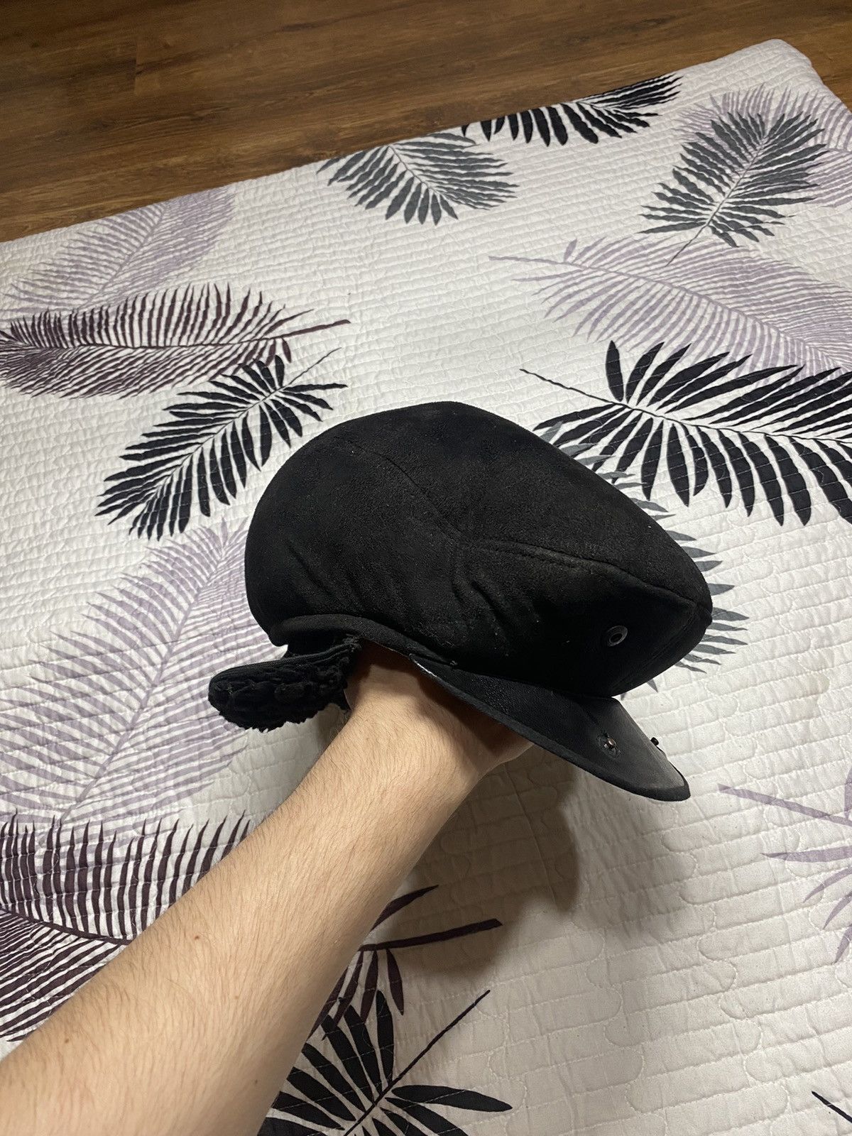 If Six Was Nine Black fur archive Suede Flat Newsboy Baker Boy Cabbie Cap Size ONE SIZE - 9 Thumbnail
