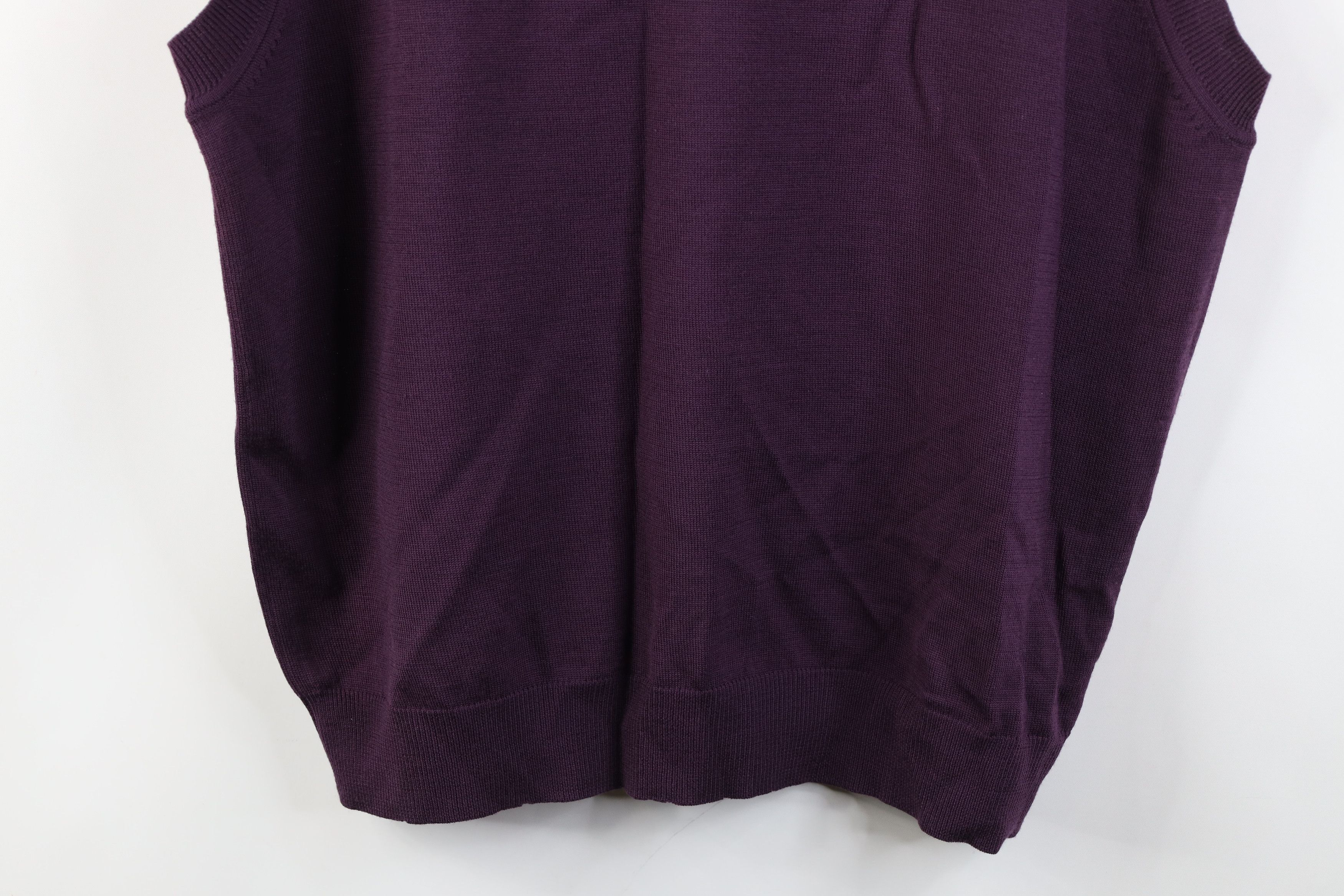 Vintage Vintage 90s Streetwear Wool Knit V-Neck Sweater Vest Purple Size US L / EU 52-54 / 3 - 3 Thumbnail