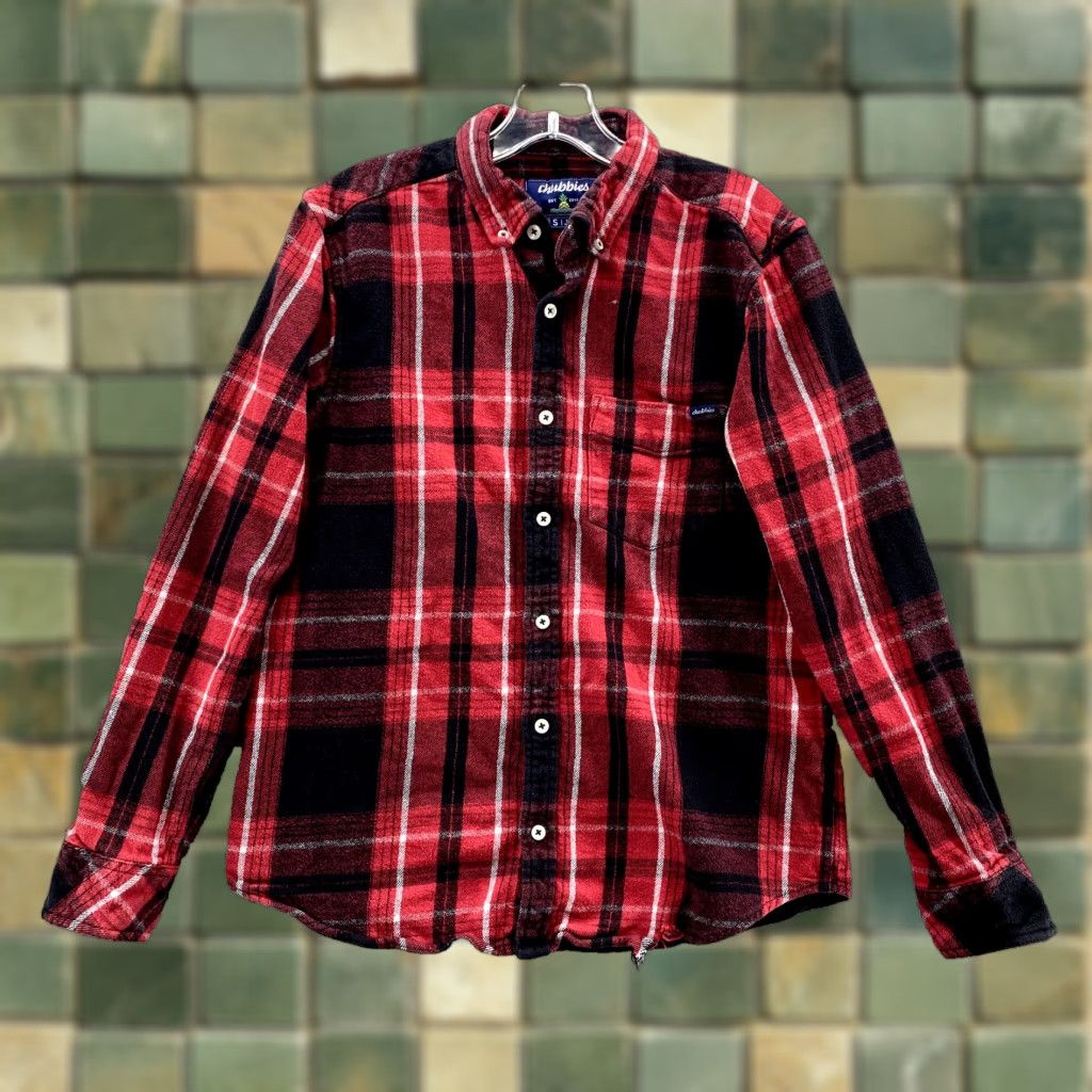 Chubbies Chubbies Flannel Shirt Men Small Red Black Plaid Gorpcore Cabin Workwear Outdoor Shirt Mens Size US S / EU 44-46 / 1 - 1 Thumbnail