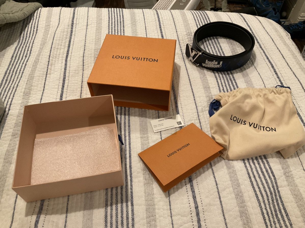 Louis Vuitton VIRGIL ABLOH LOUIS VUITTON BLUE MONOGRAM BELT Size 36 - 2 Thumbnail
