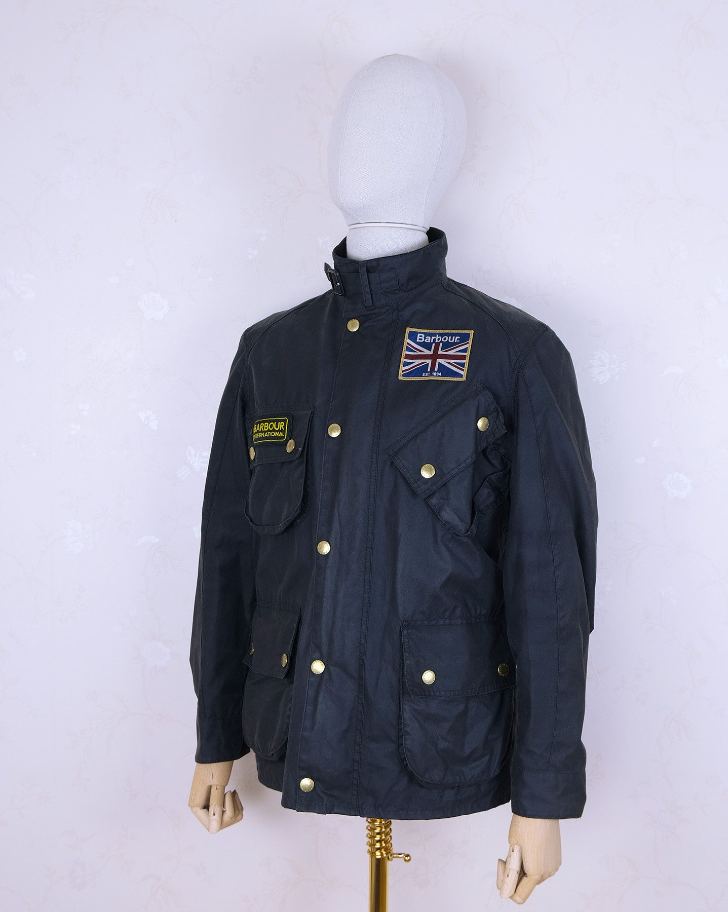 Barbour Barbour, Blue Wax Cotton Jacket, Size S, England, Model A34 Size US M / EU 48-50 / 2 - 2 Thumbnail