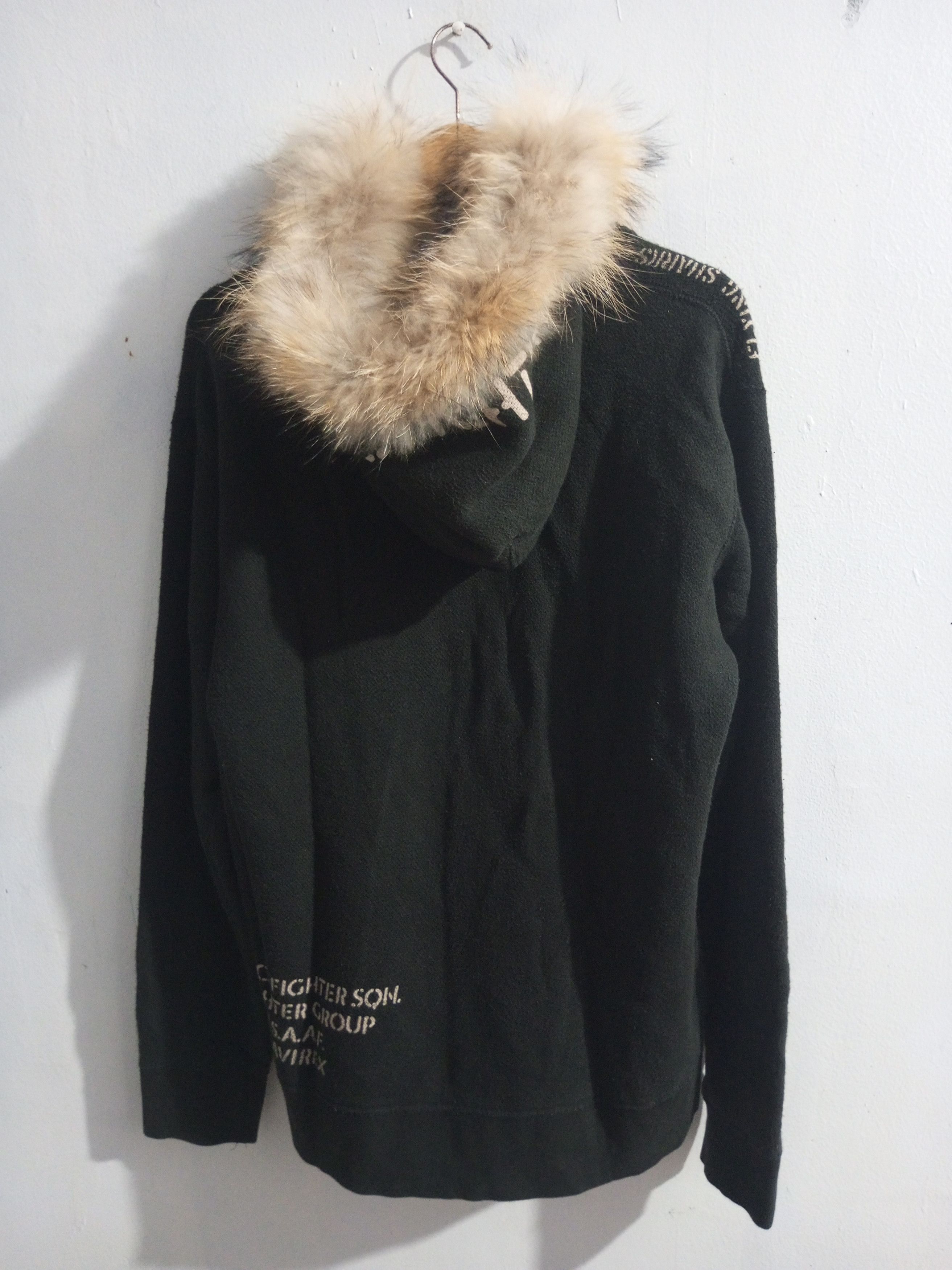 Japanese Brand Vintage avirex fighter fur hoodie Size US XL / EU 56 / 4 - 8 Thumbnail