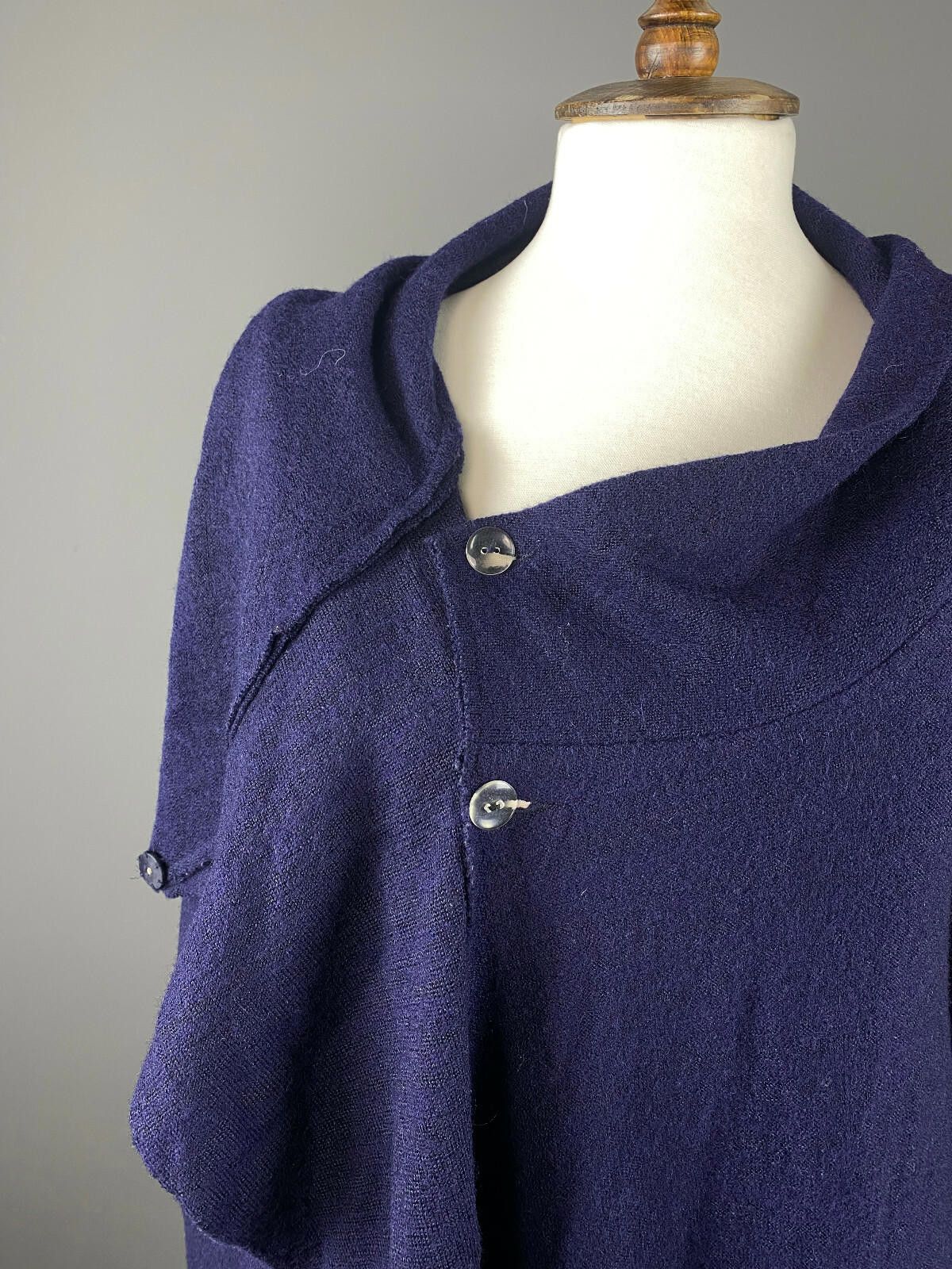 Designer Phase Eight Navy Blue Acymetric Sweater Midi Dress Size 8 Size M / US 6-8 / IT 42-44 - 4 Thumbnail