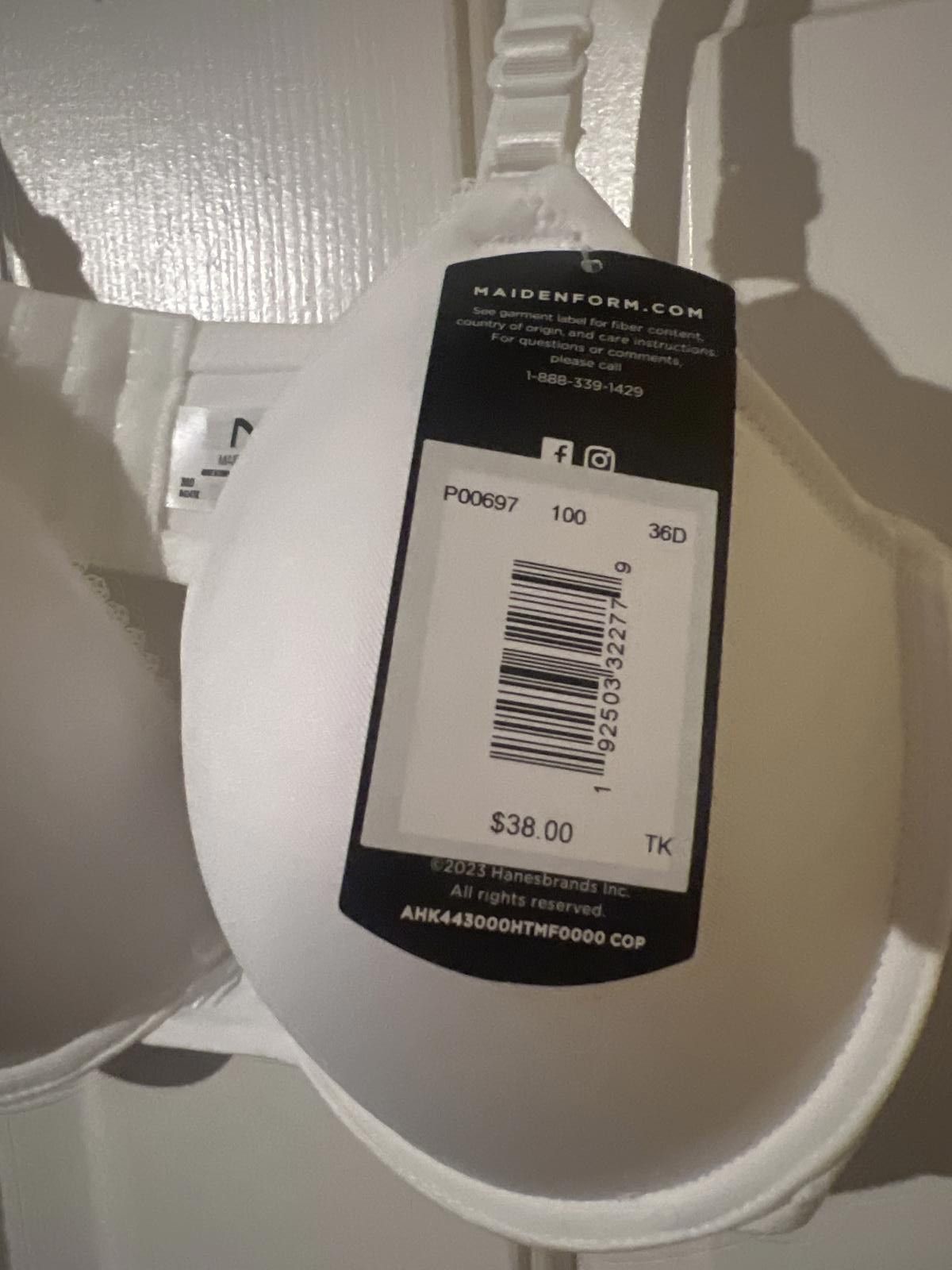 Other Maidenform Lightly Lined Underwire Bra, Size 36D, White Size ONE SIZE - 3 Thumbnail