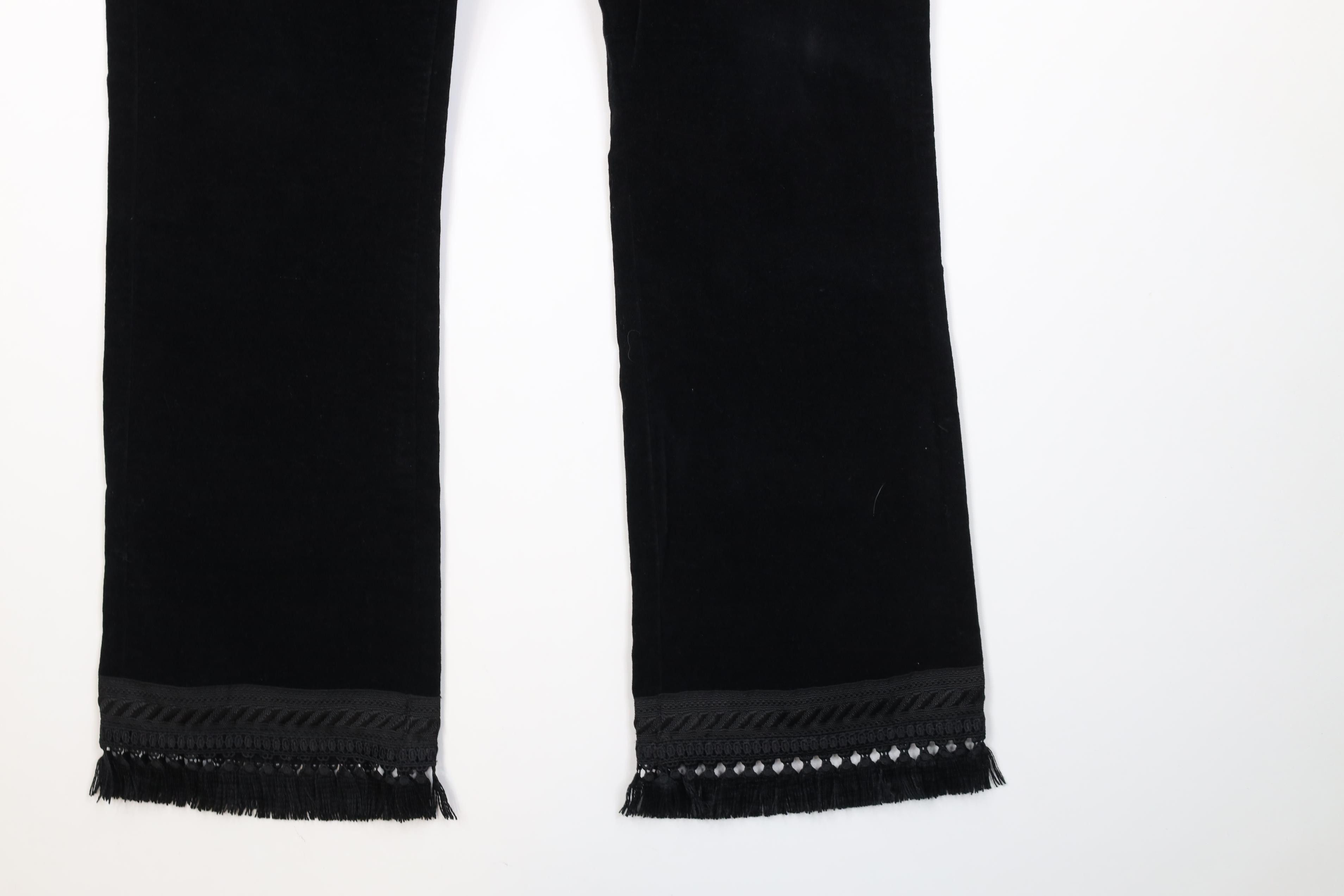 Vintage Vintage Y2K Streetwear Fringed Velour Wide Leg Pants Size 28" / US 6 / IT 42 - 5 Thumbnail