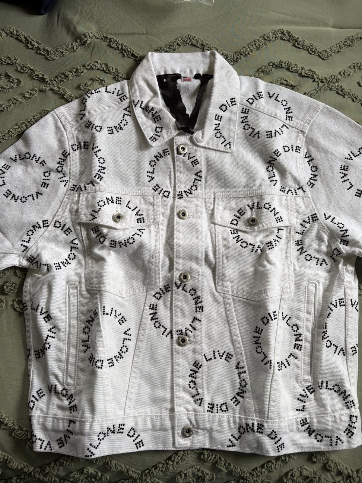 Vlone VLONE Men’s White/Black Jacket Rhinestone (unreleased) Size US M / EU 48-50 / 2 - 2 Thumbnail