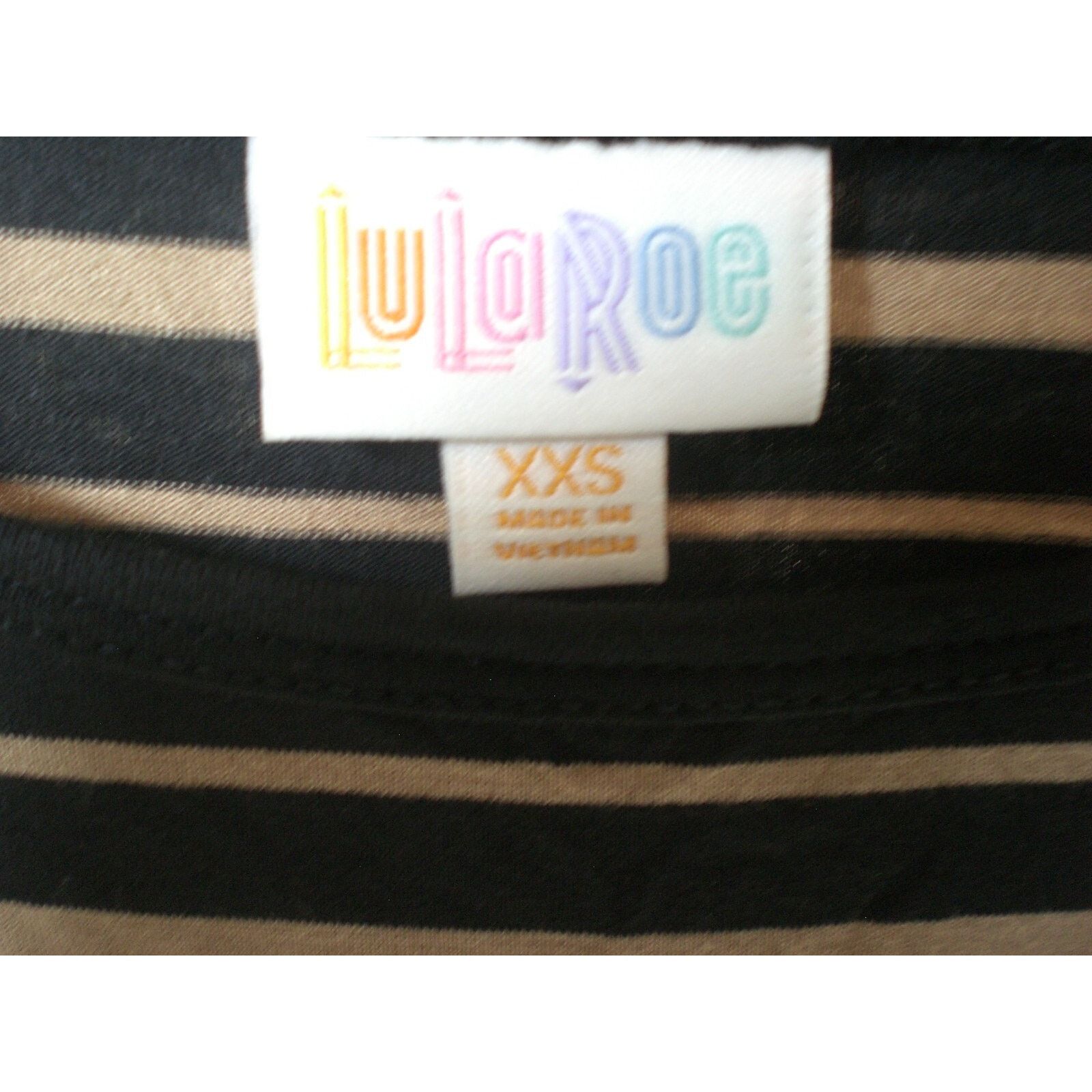 Other LuLaRoe Tan and Black Stripe Irma Shirt Top Blouse Tunic XXS Size XXS / US 00 / IT 34 - 3 Thumbnail
