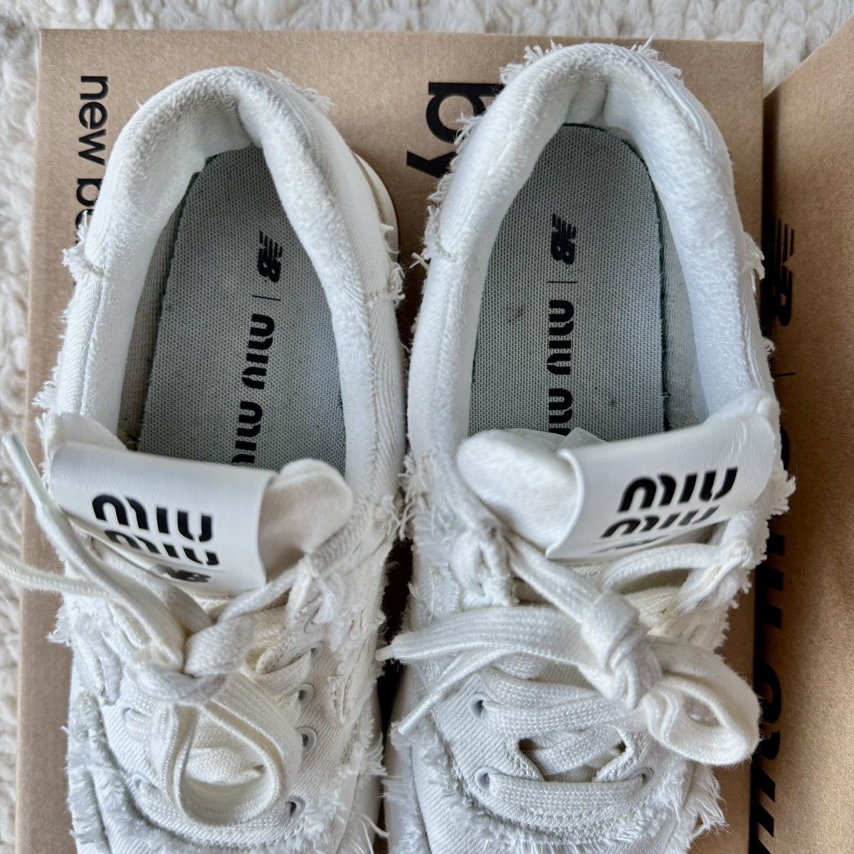 Miu Miu New Balance 574 x Miu Miu denim sneakers Size US 8 / EU 41 - 3 Thumbnail