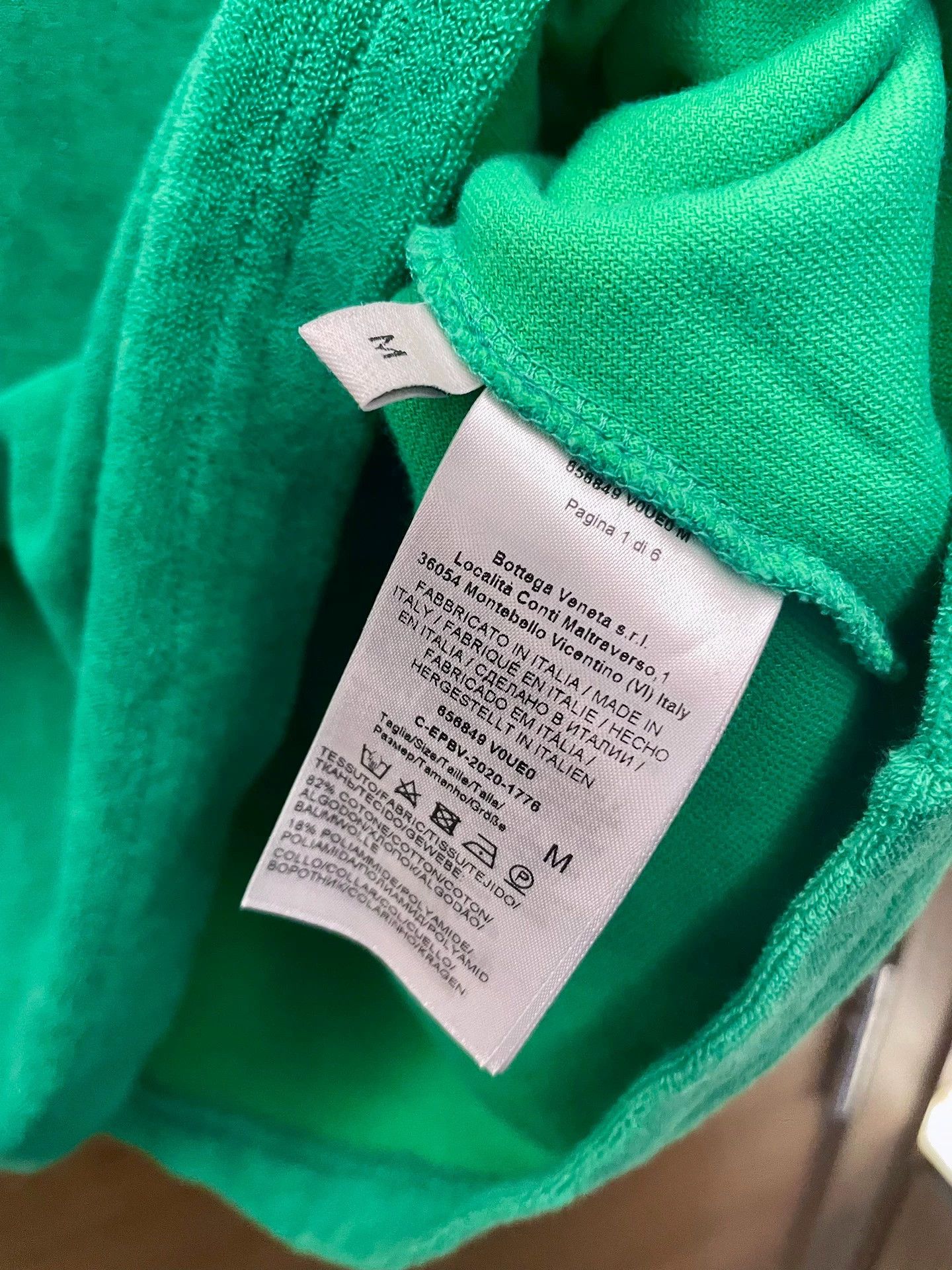 Bottega Veneta BV SALON 01 Henley Terry Parrot Green Men SS Tee Size US M / EU 48-50 / 2 - 4 Thumbnail