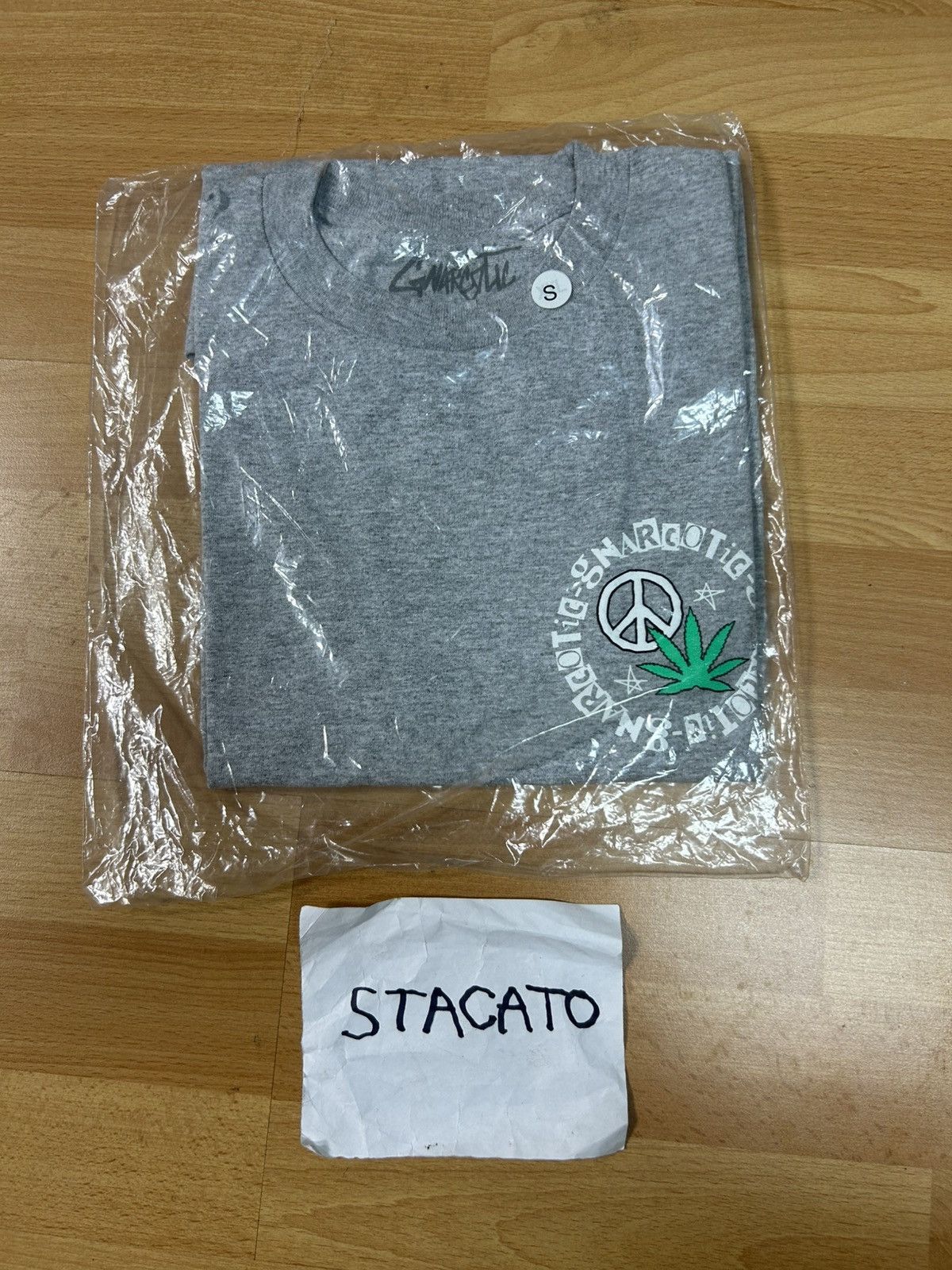 Gnarcotic × Rap Tees Gnarcotic Lil Gnar Weed Peace Sign Tee Grey Size US S / EU 44-46 / 1 - 3 Thumbnail