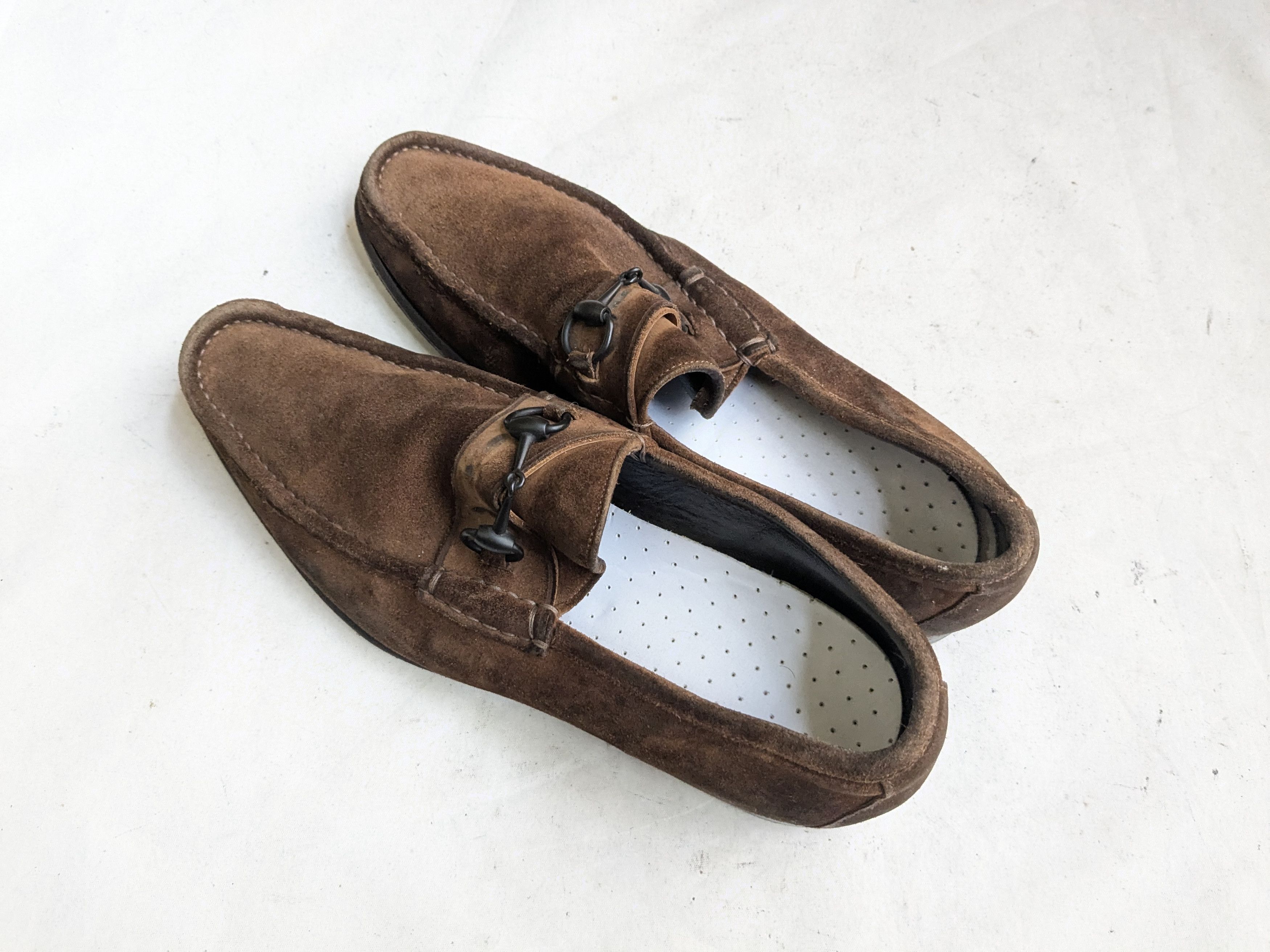 Gucci Gucci Horsebit Loafers Brown Suede Leather 11.5 D Buckle Size US 11.5 / EU 44-45 - 10 Thumbnail