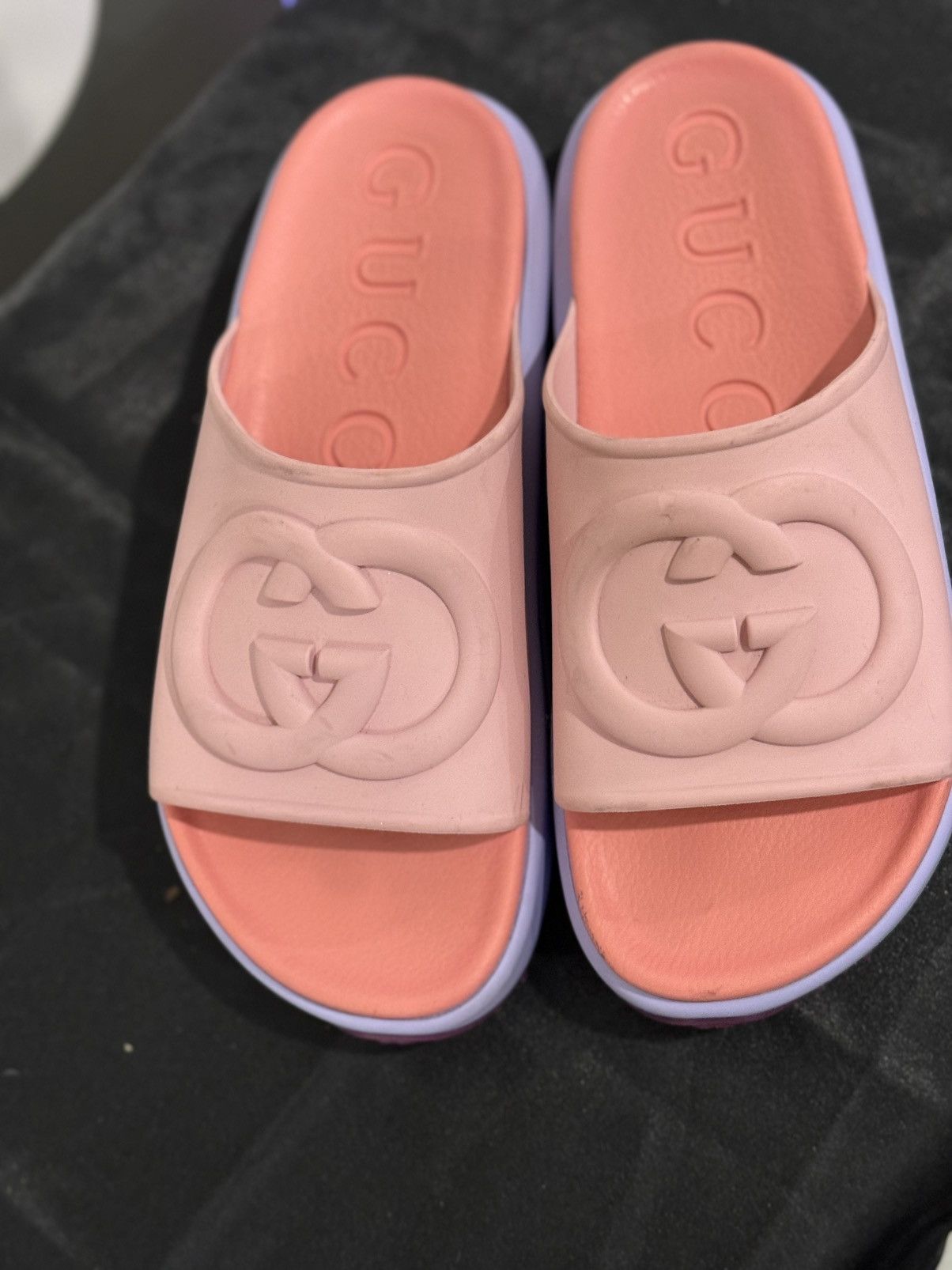 Gucci Gucci GG logo Platform Slides Size US 9 / IT 39 - 1 Thumbnail