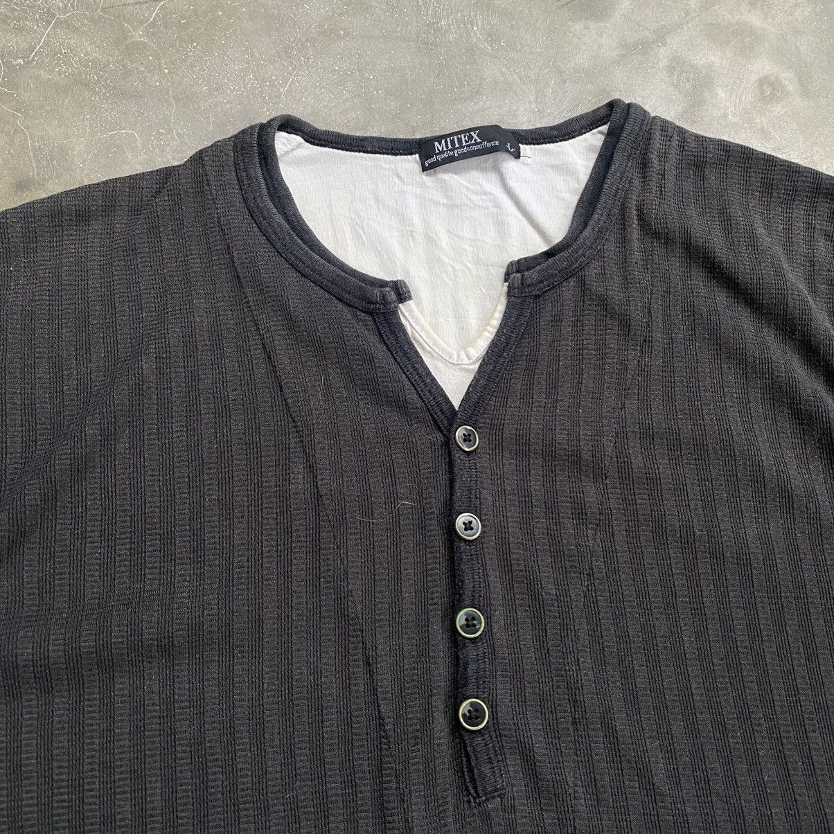If Six Was Nine 2000s Miltex Vkei Style Double Layer Half Button T-Shirt Size US M / EU 48-50 / 2 - 4 Thumbnail