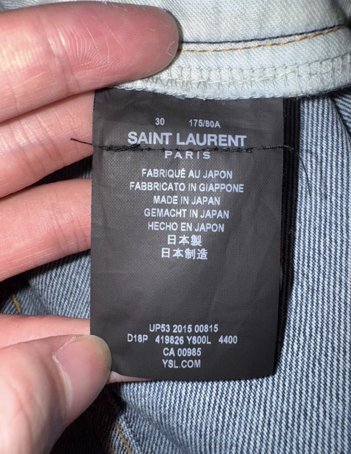 Saint Laurent Paris Saint Laurent 16SS Light Blue Distressed Slash Denim Jeans Size US 30 / EU 46 - 7 Thumbnail