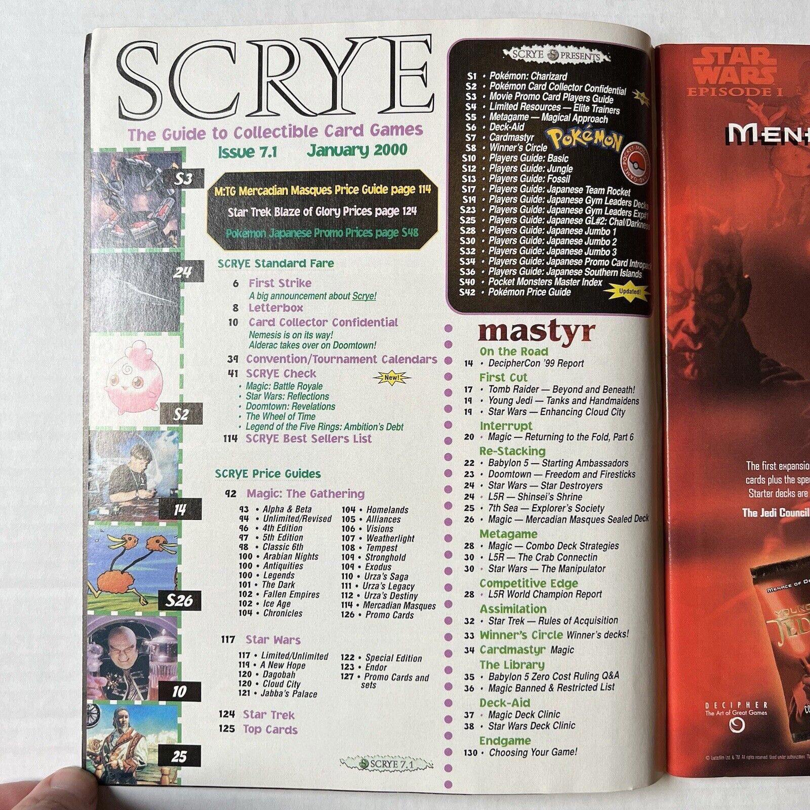 Pokemon VTG SCRYE Magazine JAN 2000 ISSUE #7.1 POKEMON Y2K Read! Size ONE SIZE - 3 Thumbnail