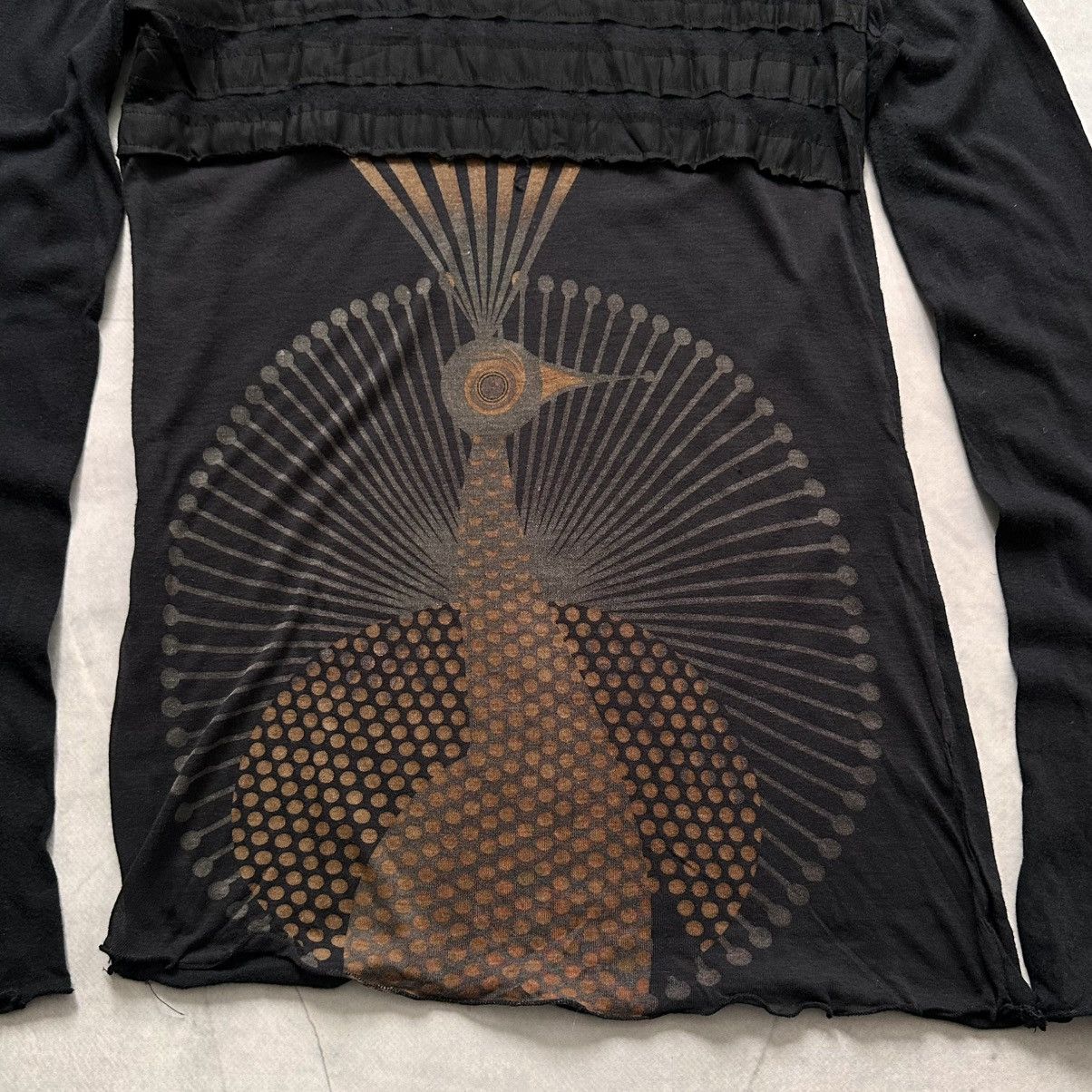 Hysteric Glamour Peacock Custo Barcelona Mesh Top Long Sleeve Cop Copine Vibe Size S / US 4 / IT 40 - 3 Thumbnail