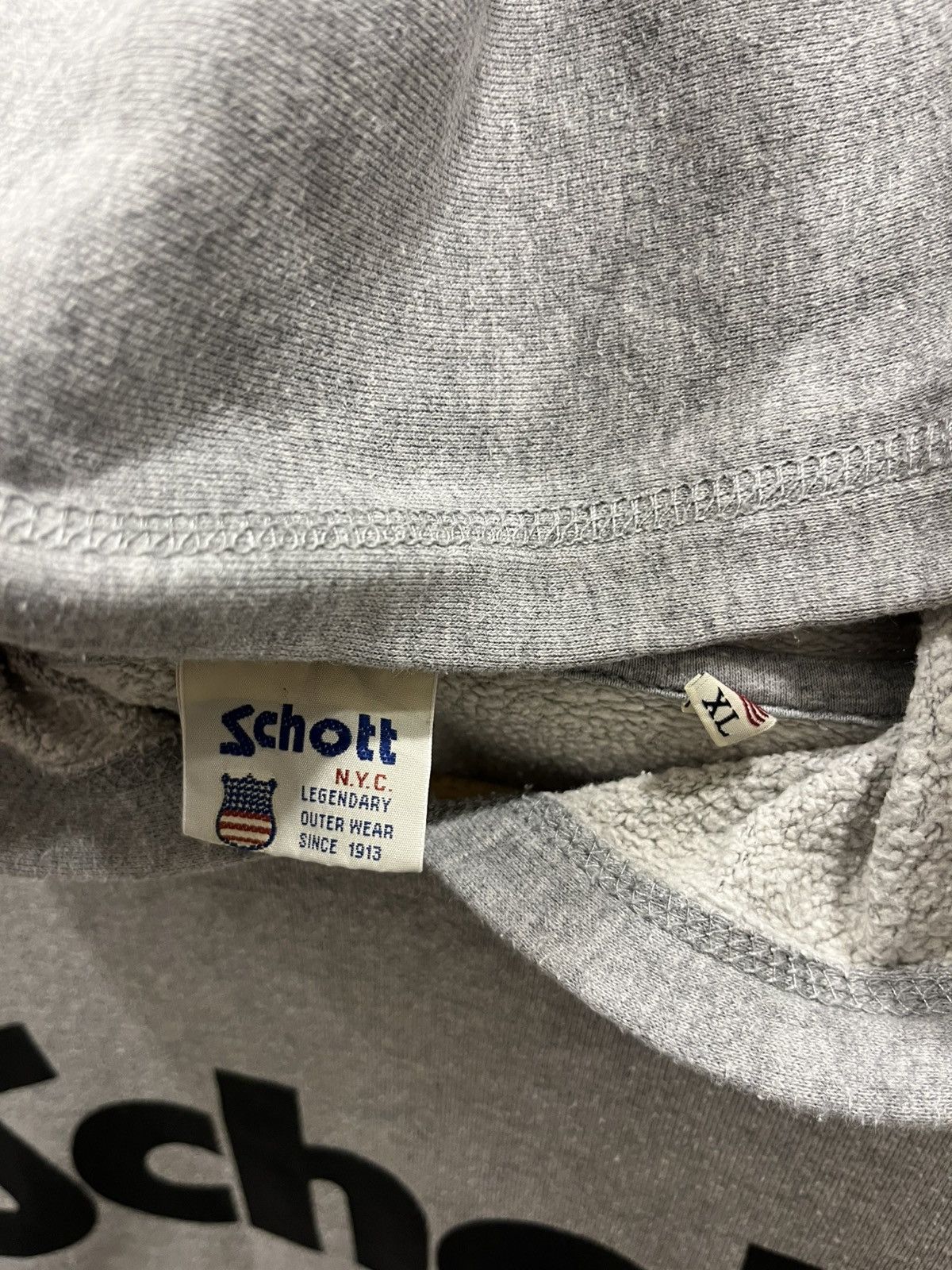 Schott Vintage 90s Schott Big LogoHoodie Streetwear Y2K Made In USA Size US XL / EU 56 / 4 - 4 Thumbnail