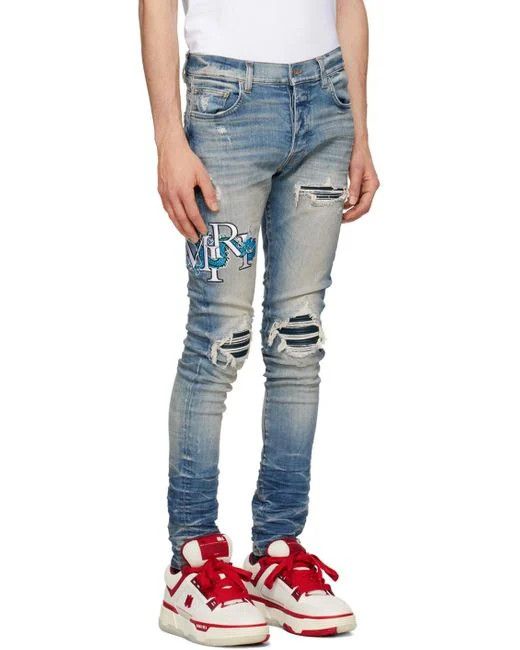 Amiri oc11z0225 Dragon Logo Embroidered Denim Size US 32 / EU 48 - 2 Thumbnail