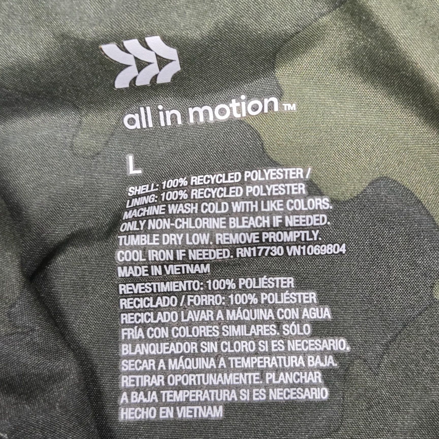Vintage All In Motion Jacket Mens Large Camo Hooded Windbreaker Lightweight Full Zip Size US L / EU 52-54 / 3 - 3 Thumbnail