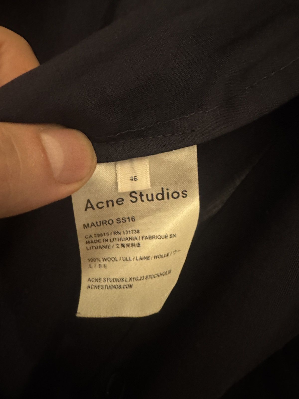 Acne Studios (Defected) Acne studios mauro ss16 wool light coat Size US S / EU 44-46 / 1 - 11 Thumbnail