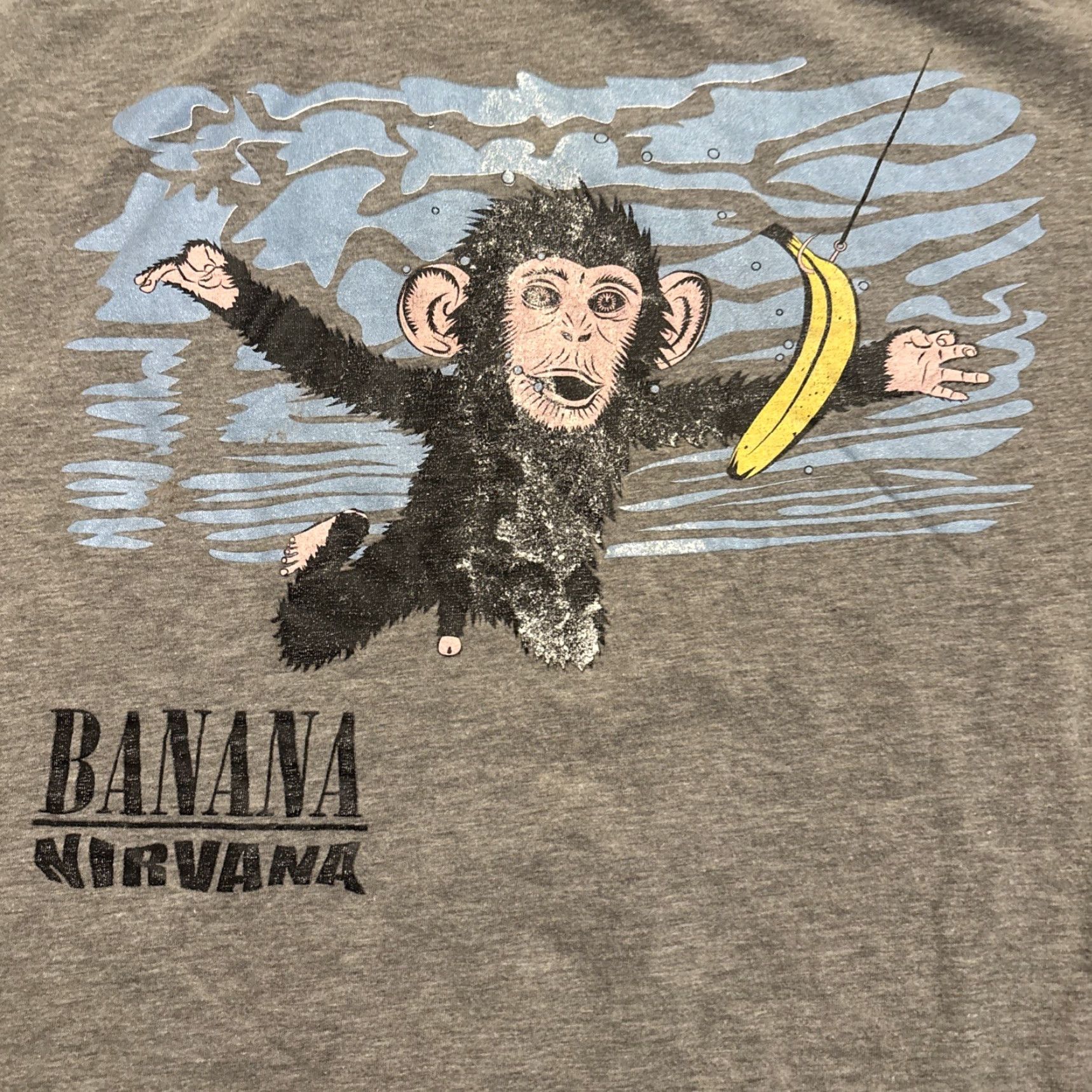 Vintage Zomboy Banana Nirvana Never mind T Shirt Size M Gray Men District Threads Grunge T-Shirt Size US M / EU 48-50 / 2 - 2 Thumbnail